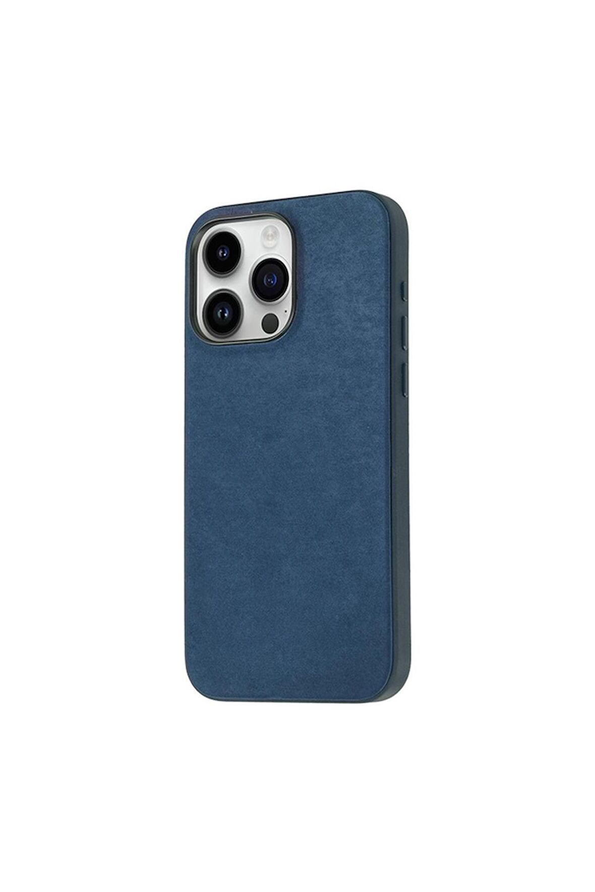 Apple iPhone 15 Pro Uyumlu Kılıf Mikro Fiber Mimoza Kapak Mavi