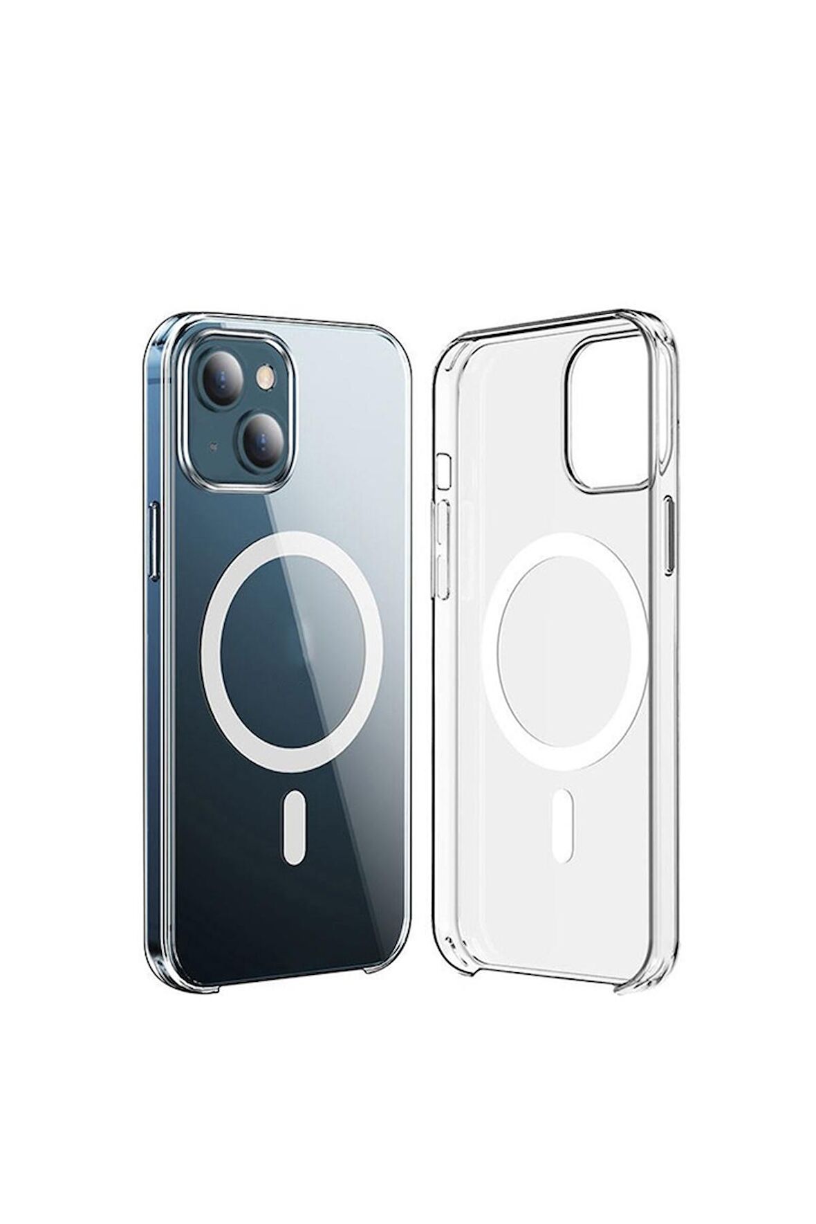 Apple iPhone 15 Plus Uyumlu Kılıf Wireless Şarj Özellikli Şeffaf Orjin Kapak