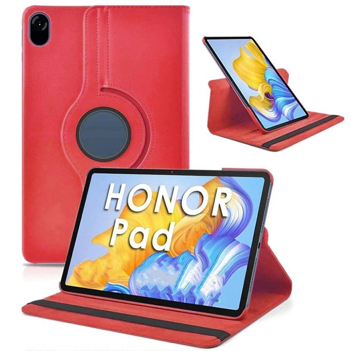 Huawei Honor Pad X9 11.5' Uyumlu Tablet Kılıfı 360 Dönebilen Standlı Kılıf Kırmızı