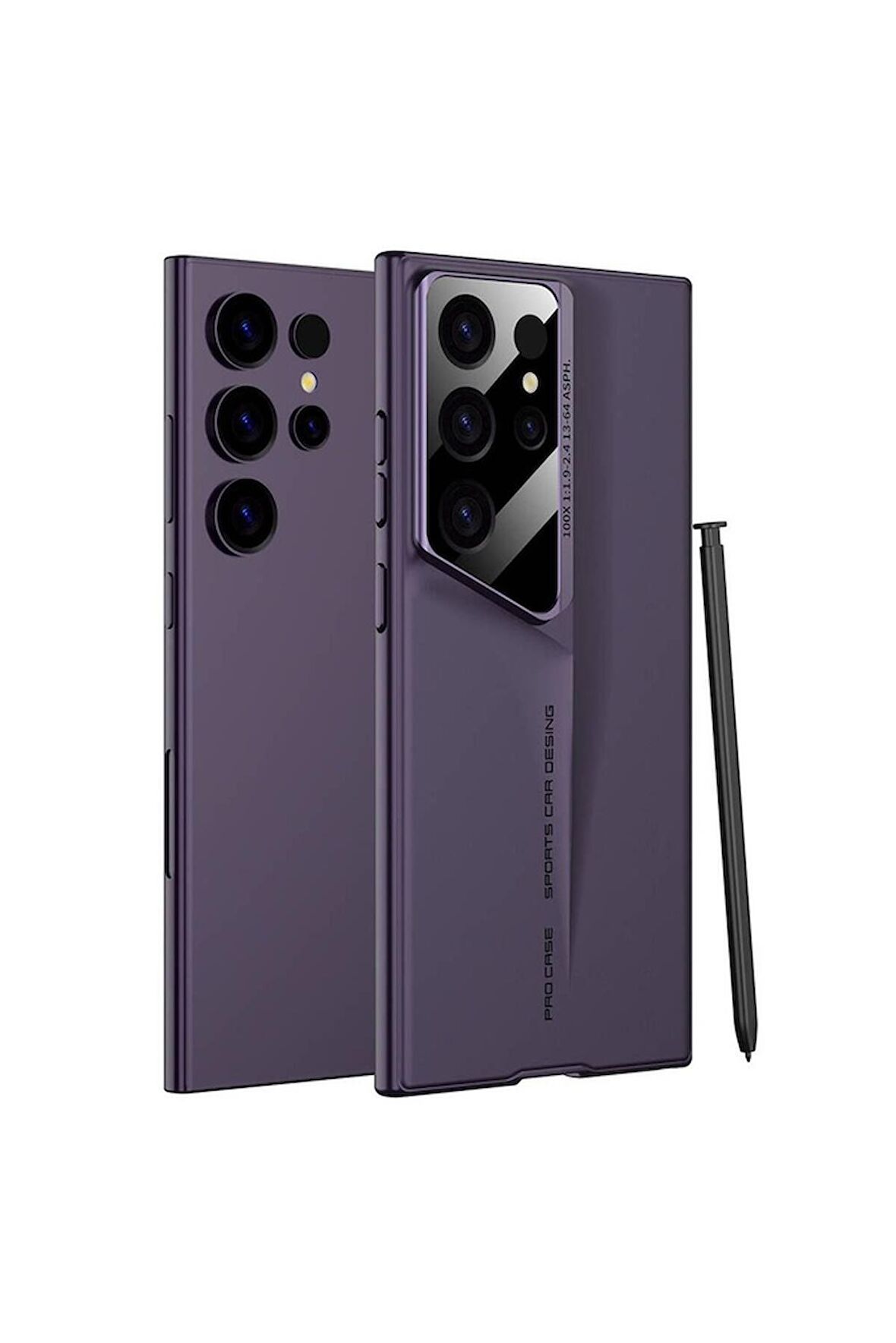 Samsung Galaxy S24 Ultra Uyumlu Kılıf Ultra İnce Kameralı Korumalı Sert Rubber Procase Kapak Mor