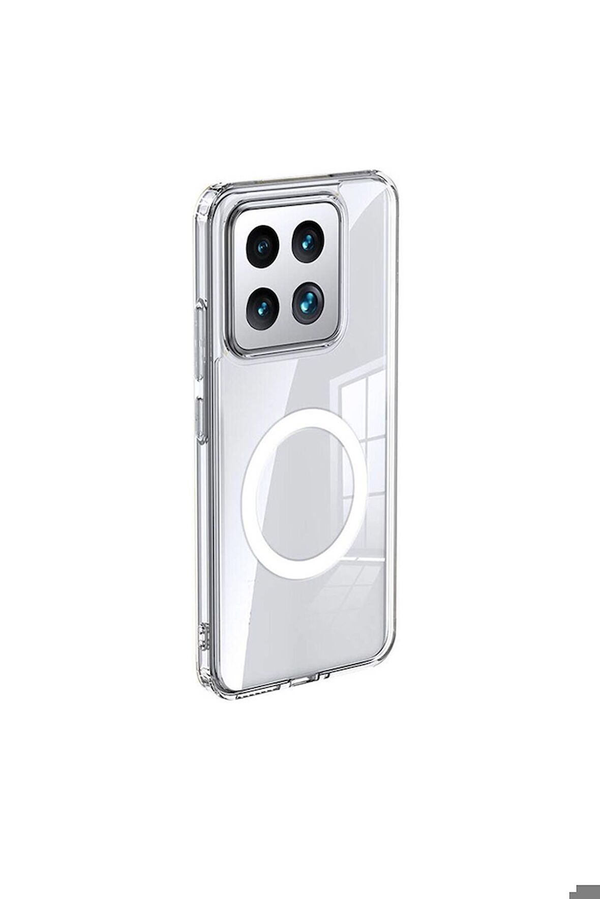 Xiaomi Mi 14 Uyumlu Kılıf Sert PC Arka Yüzey Wireless Şarj Özellikli Flet Magsafe Kapak Renksiz