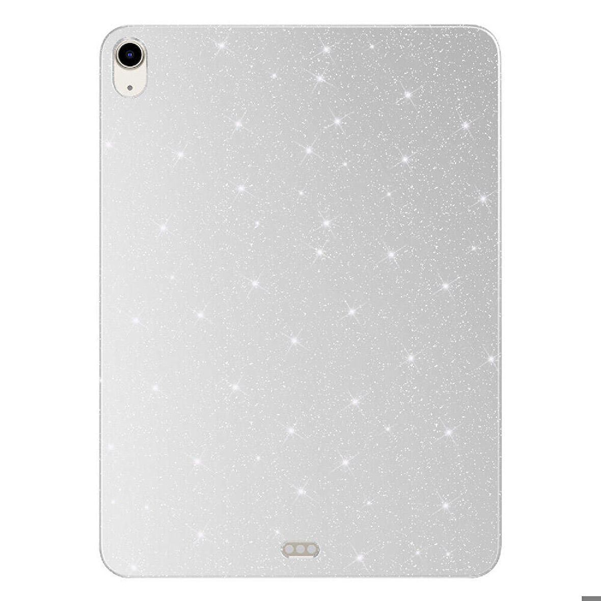 Apple iPad Air 10.9 2020 (4.Nesil) Uyumlu Tablet Kılıfı Koton Case Simli Kapak Gümüş