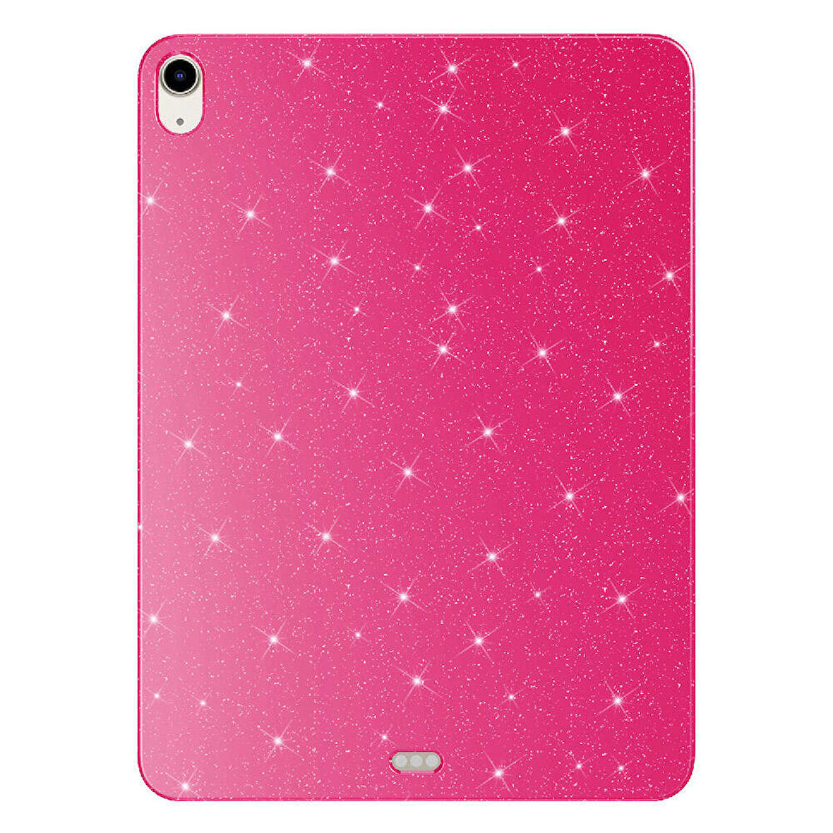 Apple iPad 10.9 2022 (10.Nesil) Uyumlu Tablet Kılıfı Koton Case Simli Parlak Kapak Pembe Koyu