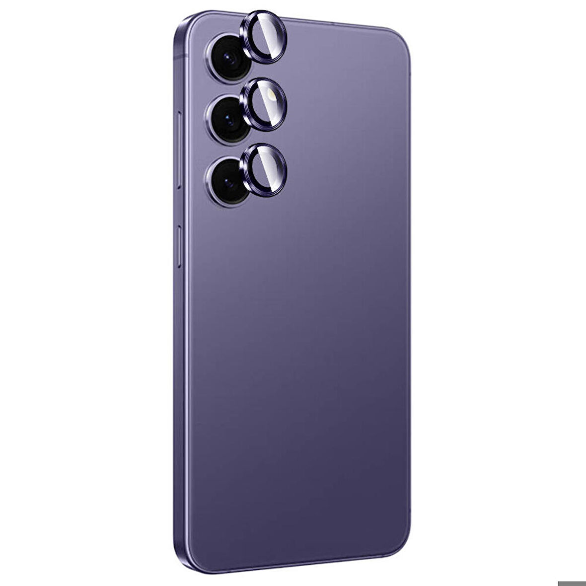 Samsung Galaxy S24 Uyumlu Titanium Premium Temperli Kamera Lens Koruyucu Mor