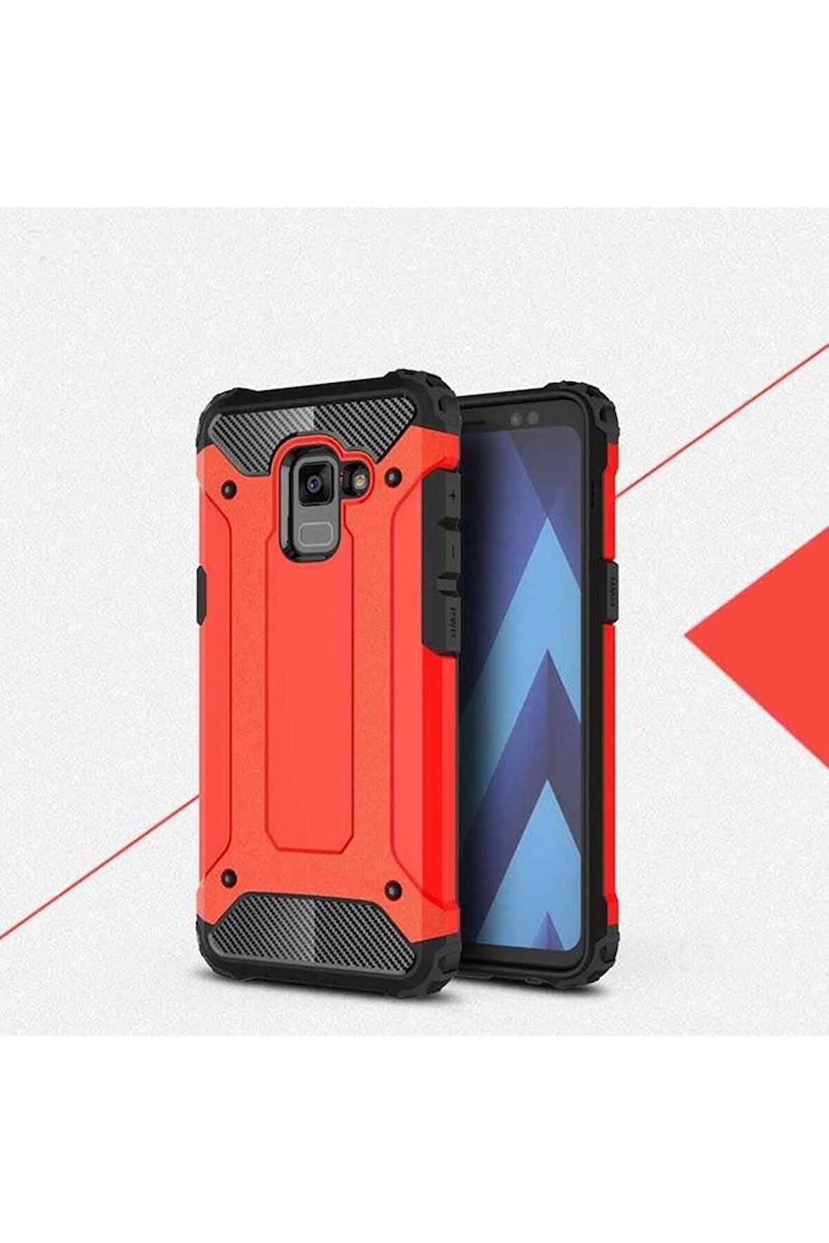 Samsung Galaxy A6 2018 Uyumlu Kılıf Crash Silikon Kapak Kırmızı