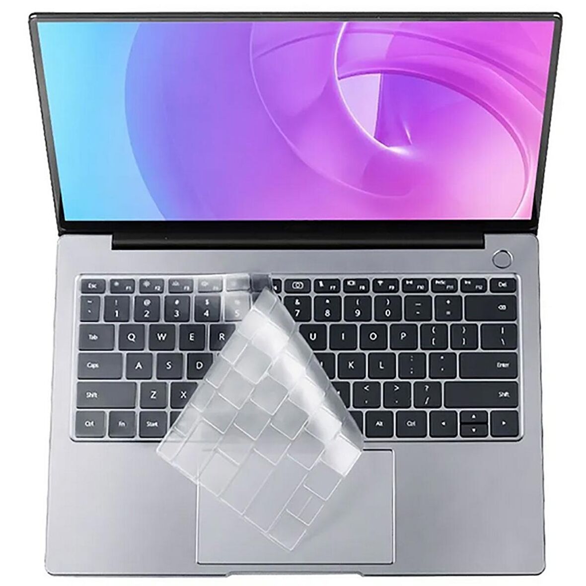 Apple Macbook 13.6 inç Air 2024 M2 A2681 Uyumlu Klavye Koruyucu Transparan Buzlu Silikon Ped