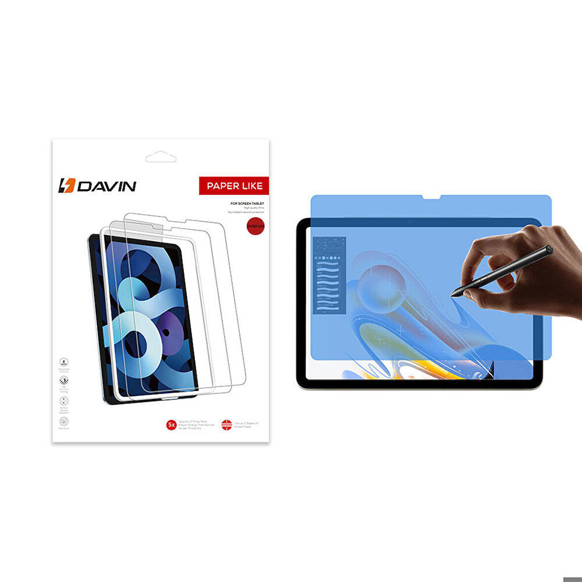 Apple iPad Pro 11 Uyumlu 2024 Uyumlu Ekran Koruyucu Kağıt Hisli Mat Davin Paper Like