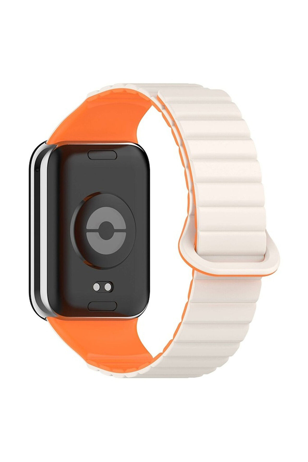 Xiaomi Mi Band 8 Pro Uyumlu Kordon Baklalı Tasarım Yumuşak Esnek KRD-105 Strap Kayış Starlight-Turuncu