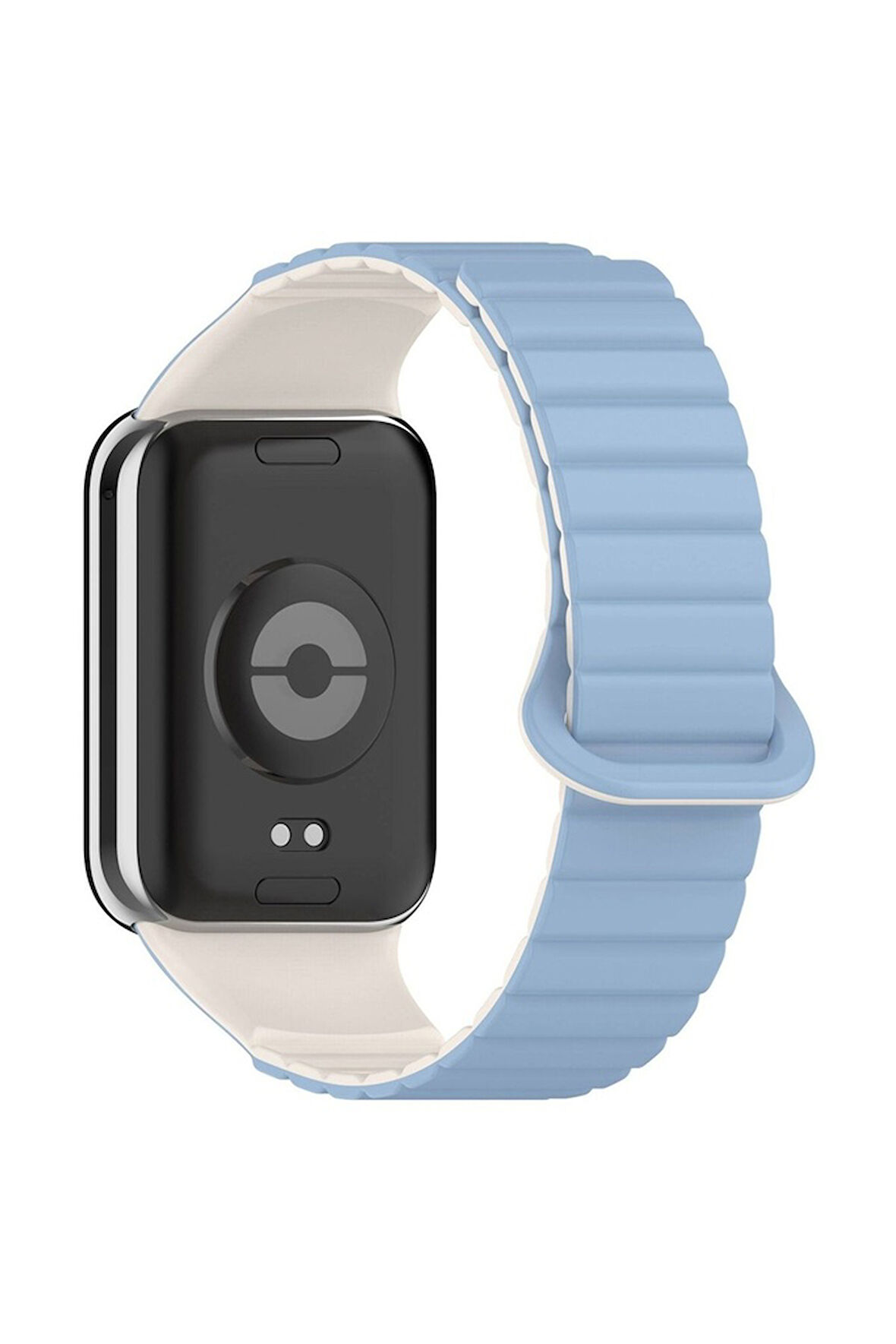 Xiaomi Mi Band 8 Pro Uyumlu Kordon Baklalı Tasarım Yumuşak Esnek KRD-105 Strap Kayış Mavi-Starlight