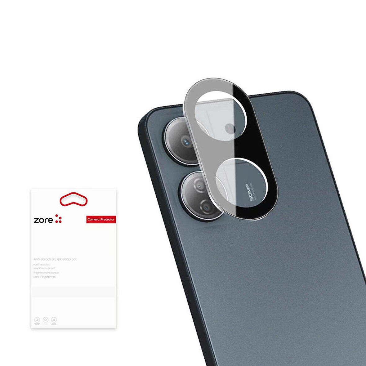 Xiaomi Redmi 13C Uyumlu Kamera Koruyucu 3D Kamera Lens Koruyucu Camı