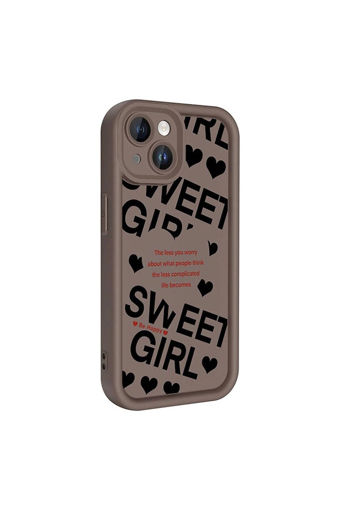 Apple iPhone 15 Uyumlu Kılıf Kamera Korumalı Baskılı Şık Desenli Arka Yüzey Klas Kapak Siyah