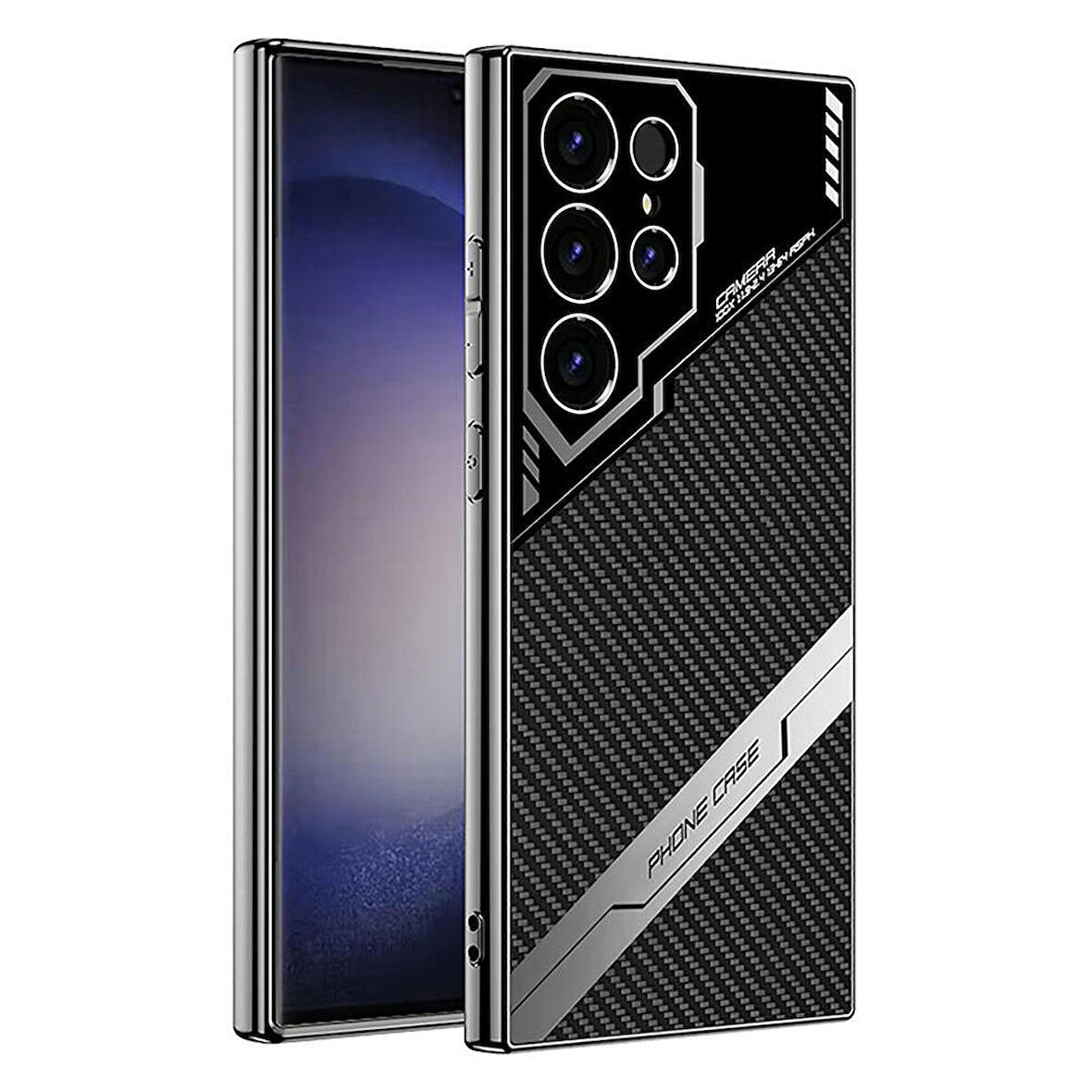 Samsung Galaxy S23 Ultra Uyumlu Kılıf Kamera Korumalı Karbon Tasarım Yeni Seri Procase Kapak