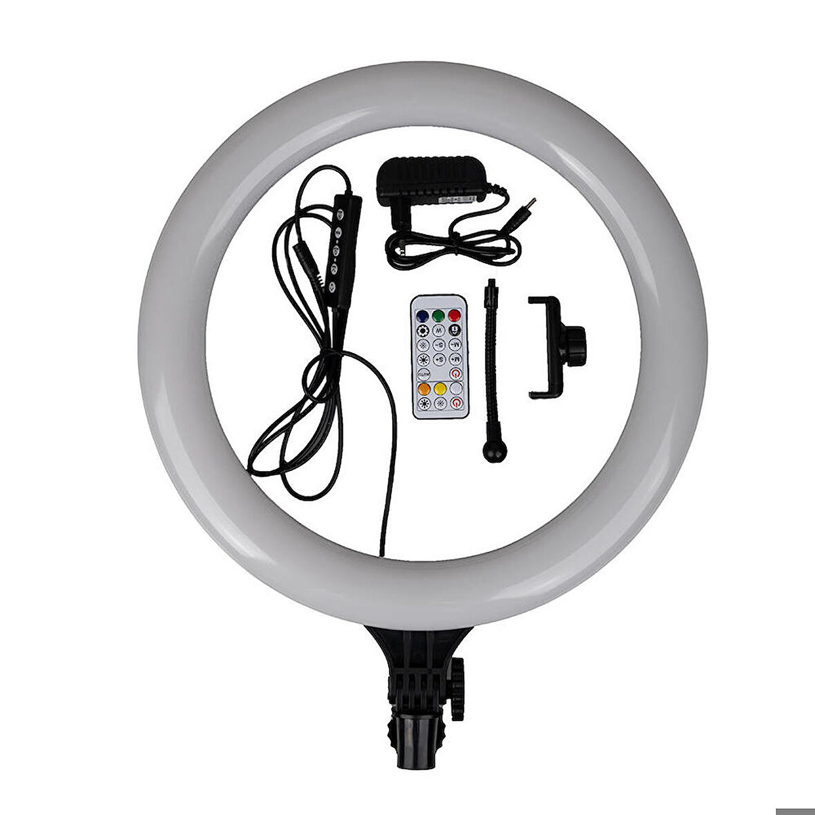 Canlı Yayın ve Ambiyans RGB Led Ring Light USB'li ve Telefon Stand 25W Işık RGB MJ38 RGB 25W 38cm