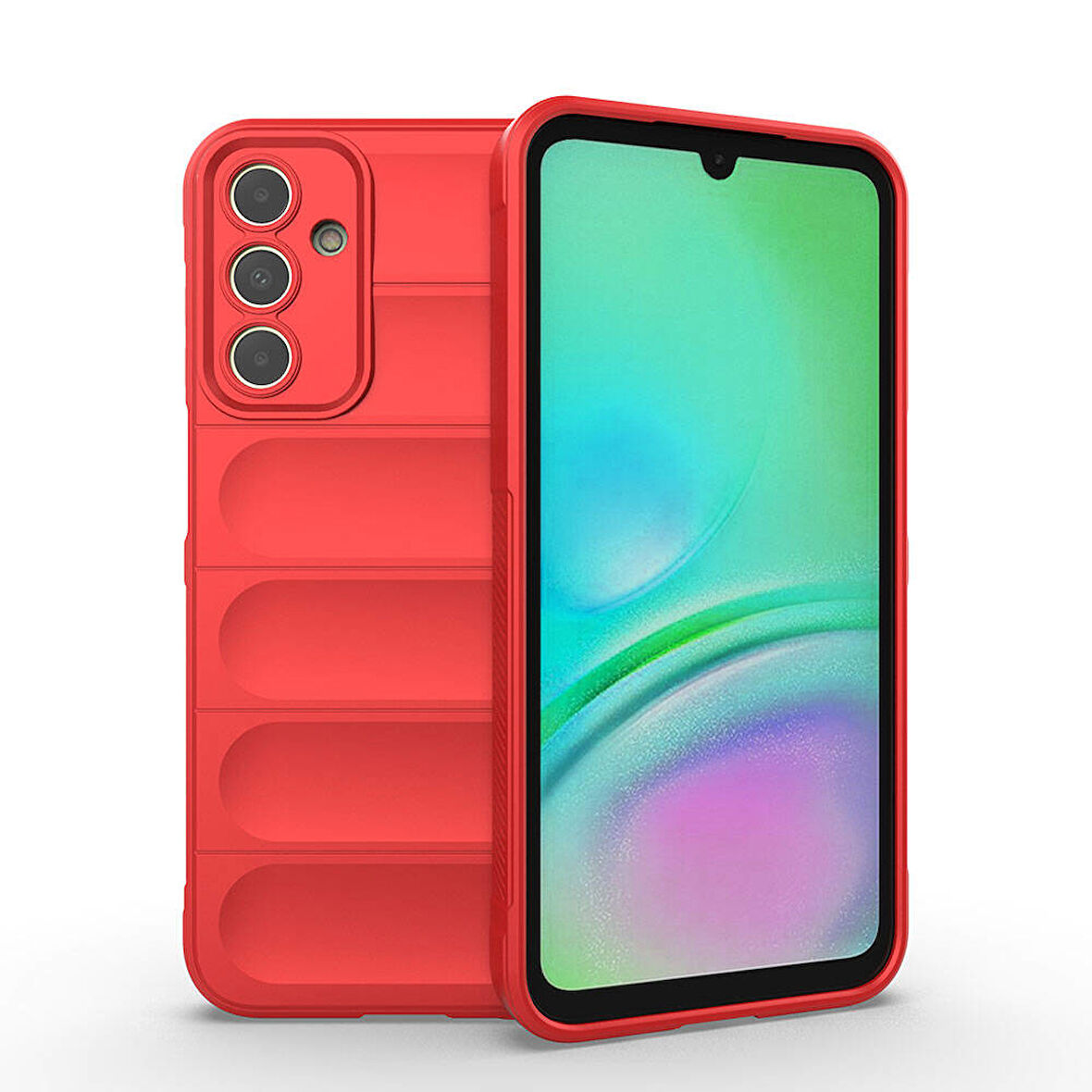 Samsung Galaxy A15 Uyumlu Kılıf Esnek TPU Oyuklu Arka Yüzey Tasarımlı Zore Etnik Silikon Kapak Kırmızı