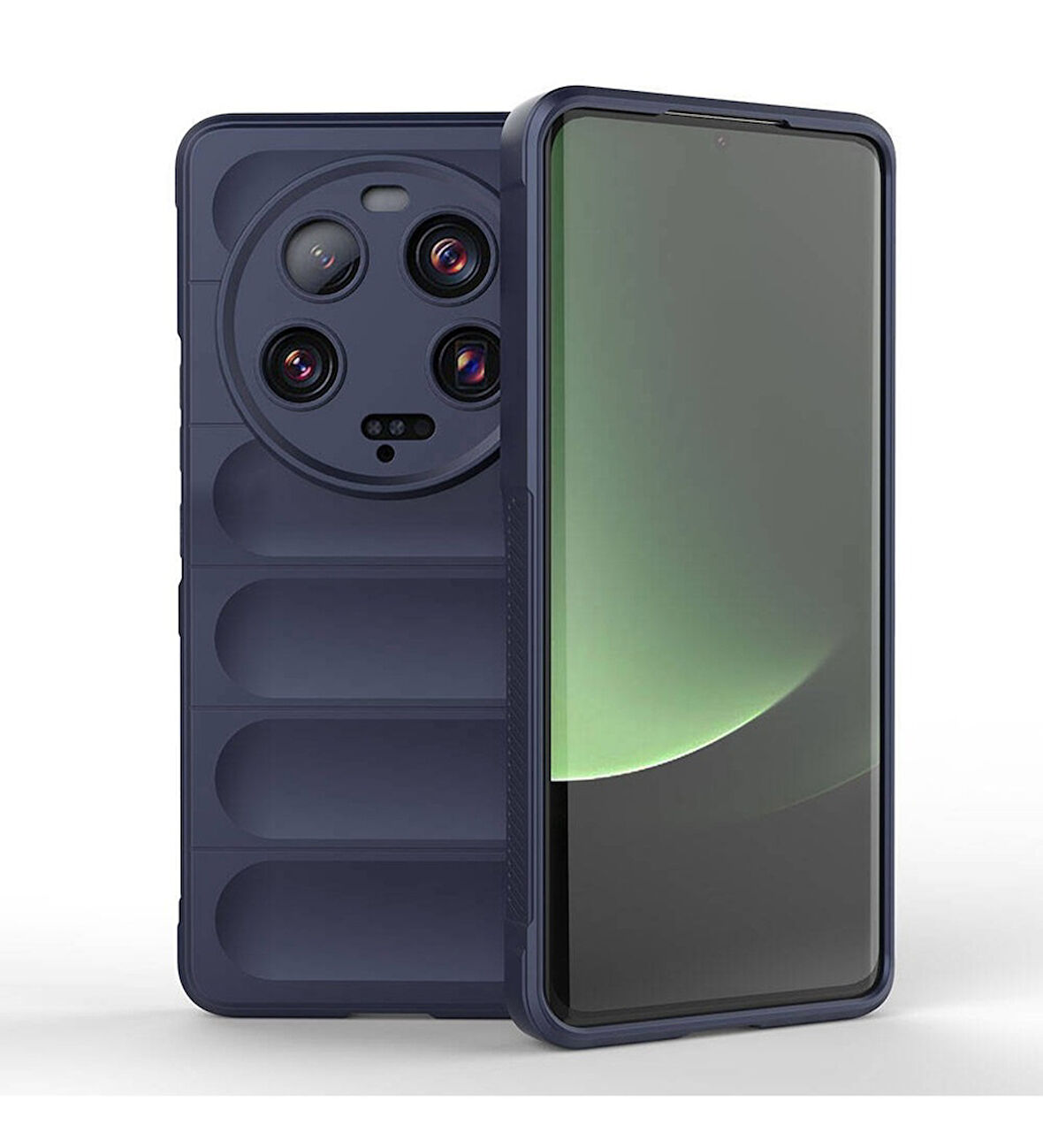 Xiaomi Mi 13 Ultra Uyumlu Kılıf Esnek TPU Oyuklu Arka Yüzey Tasarımlı Zore Etnik Silikon Kapak Lacivert