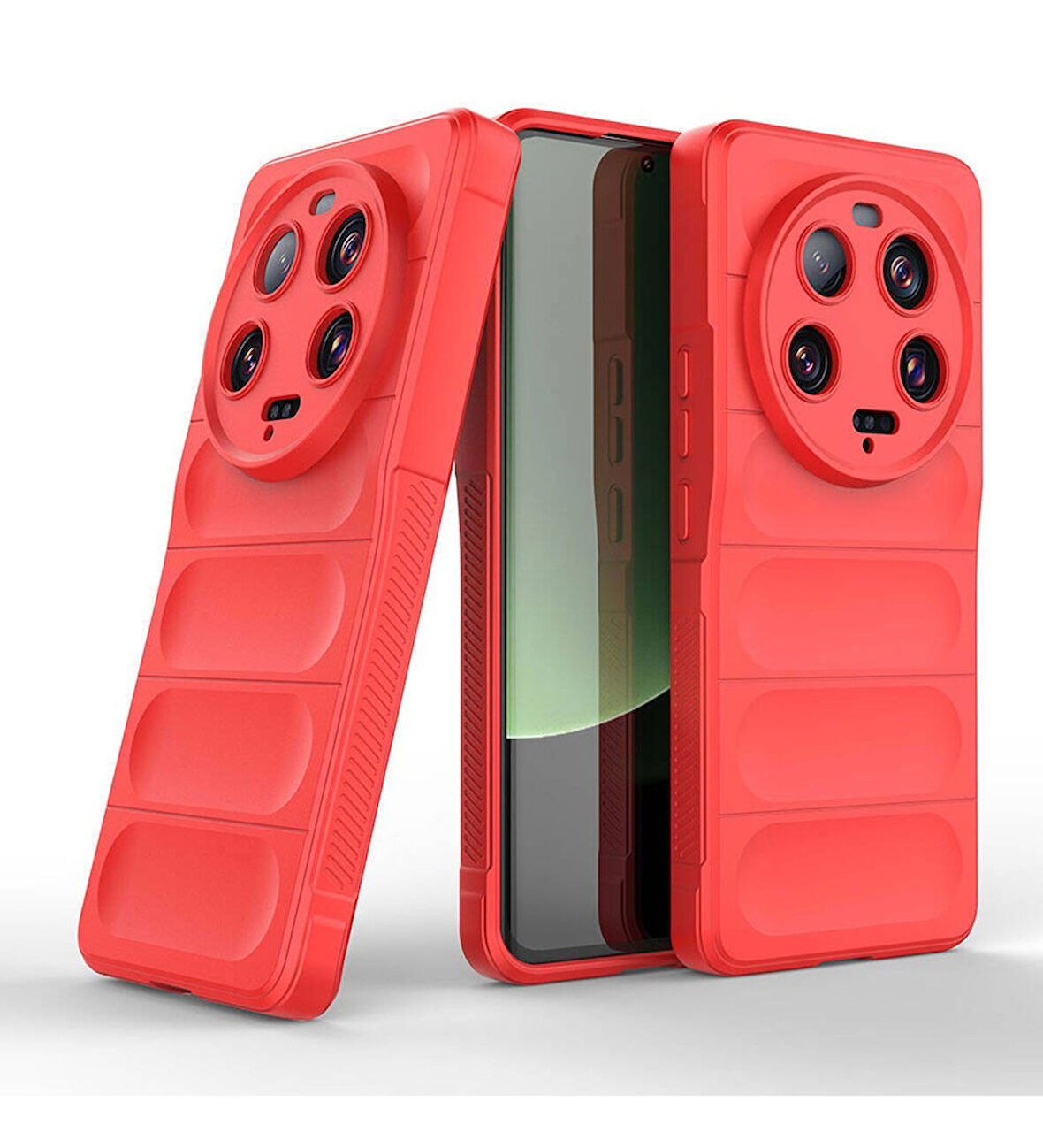 Xiaomi Mi 13 Ultra Uyumlu Kılıf Esnek TPU Oyuklu Arka Yüzey Tasarımlı Zore Etnik Silikon Kapak Kırmızı