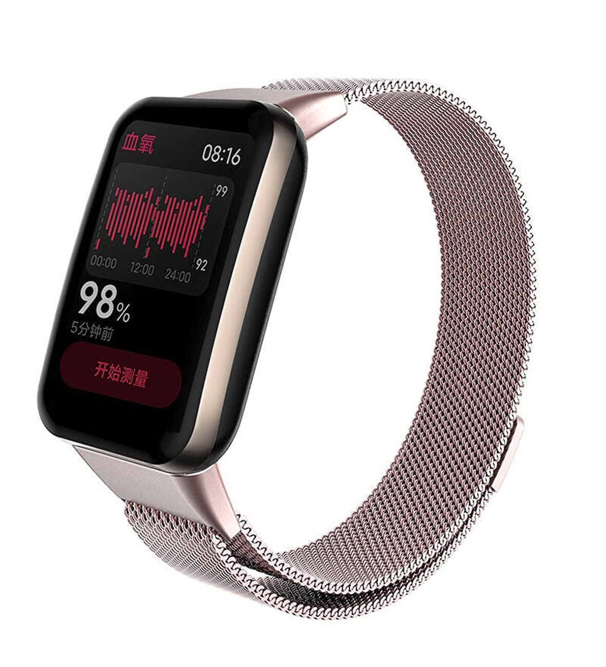 Xiaomi Mi Band 7 Pro Uyumlu Zore KRD-01 Metal Kordon Pembe