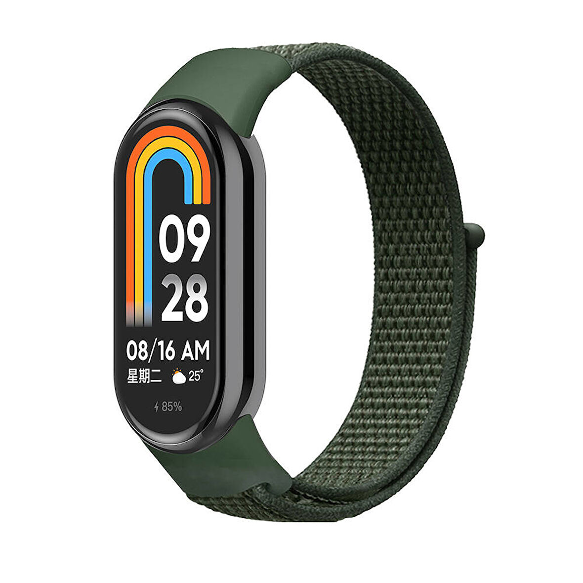 Xiaomi Mi Band 8 Uyumlu Zore KRD-03 Hasır Kordon Yeşil