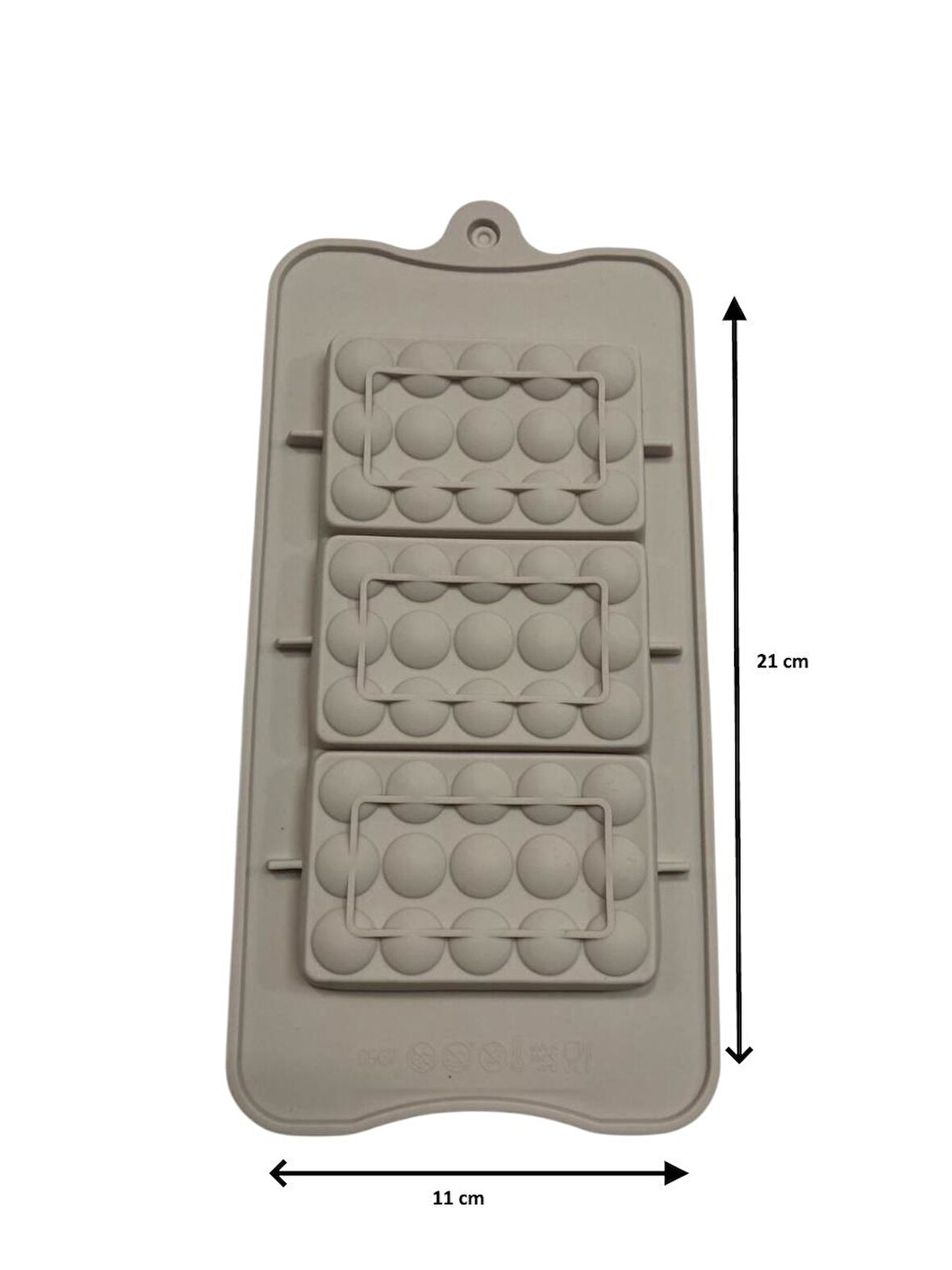 SİLİKON ÇİKOLATA KALIBI KARE 21*11 CM