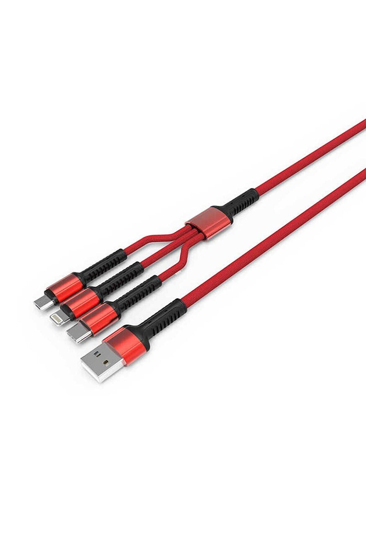 LC93 3 in 1 Usb Kablo Kırmızı