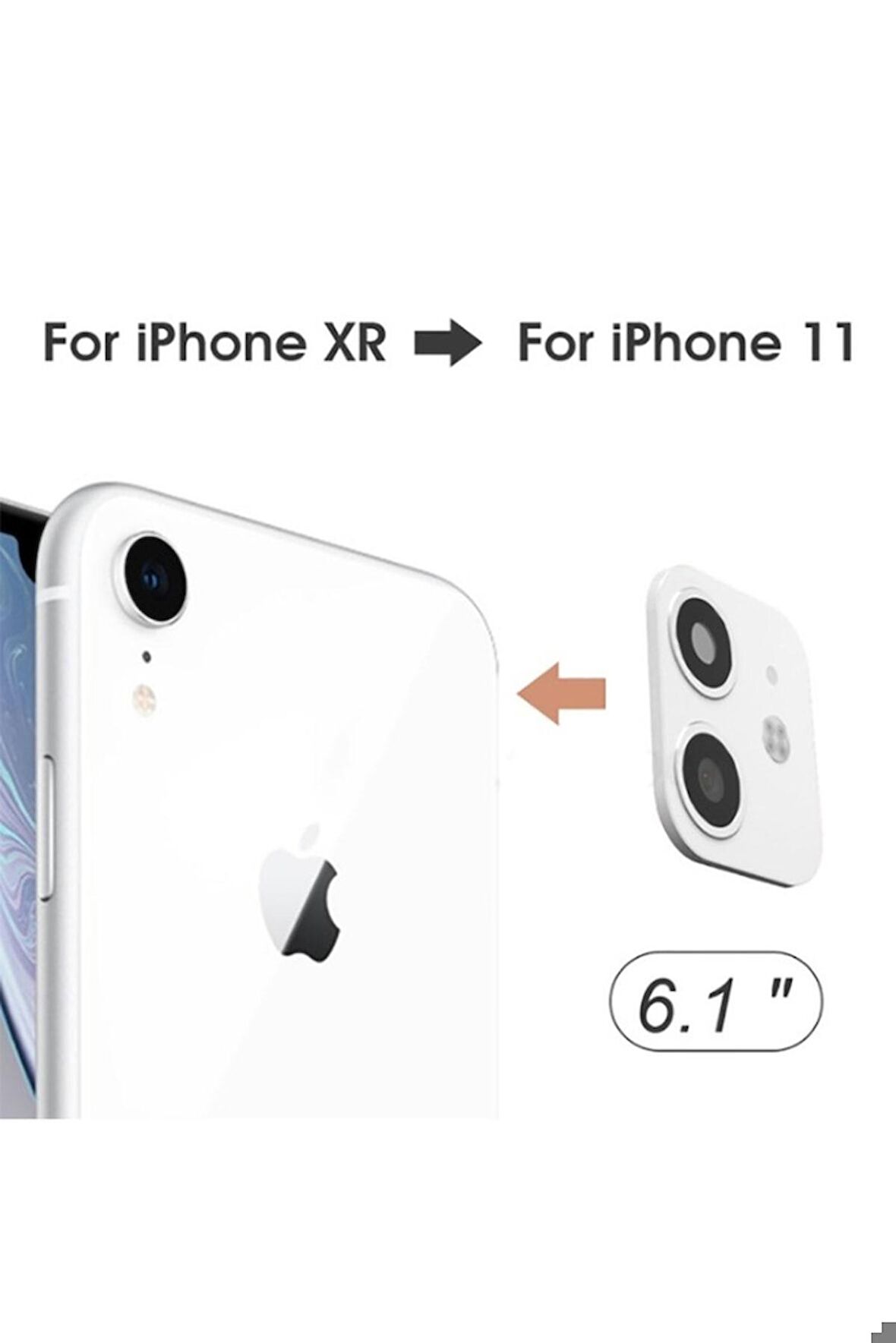 Apple iPhone XR Uyumlu CP-03 iPhone 11 Kamera Lens Dönüştürücü Gri