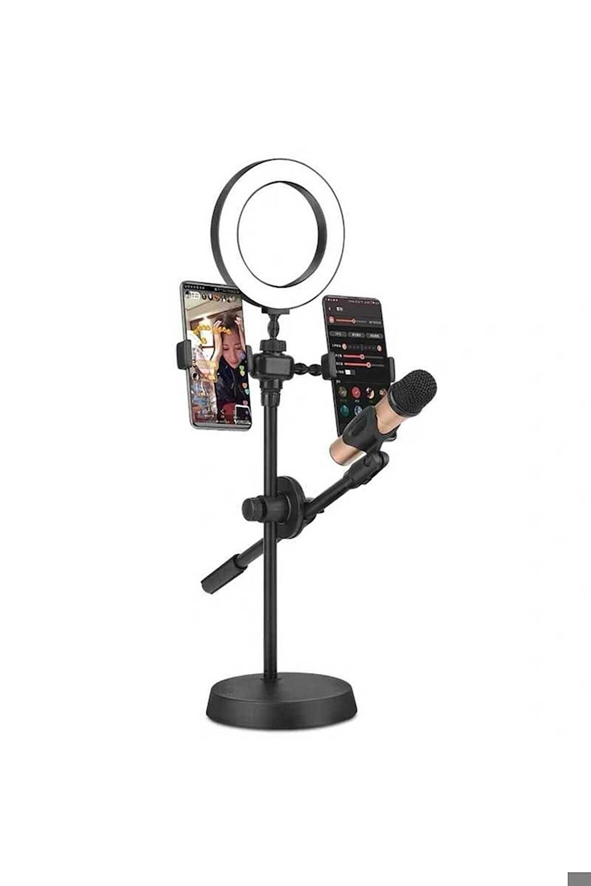 Dual Small Light Işıklı Telefon Tutucu 9cm Ring Light