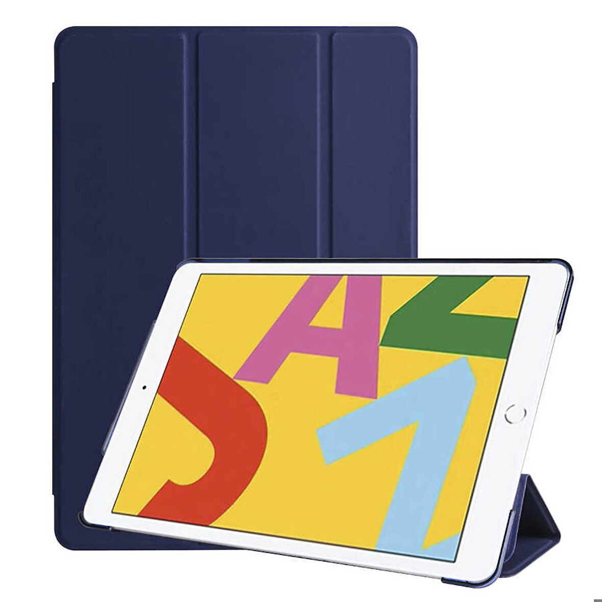 Apple iPad 10.2 2021 (9.Nesil) Uyumlu Tablet Kılıfı Smart Cover Standlı Kılıf Lacivert