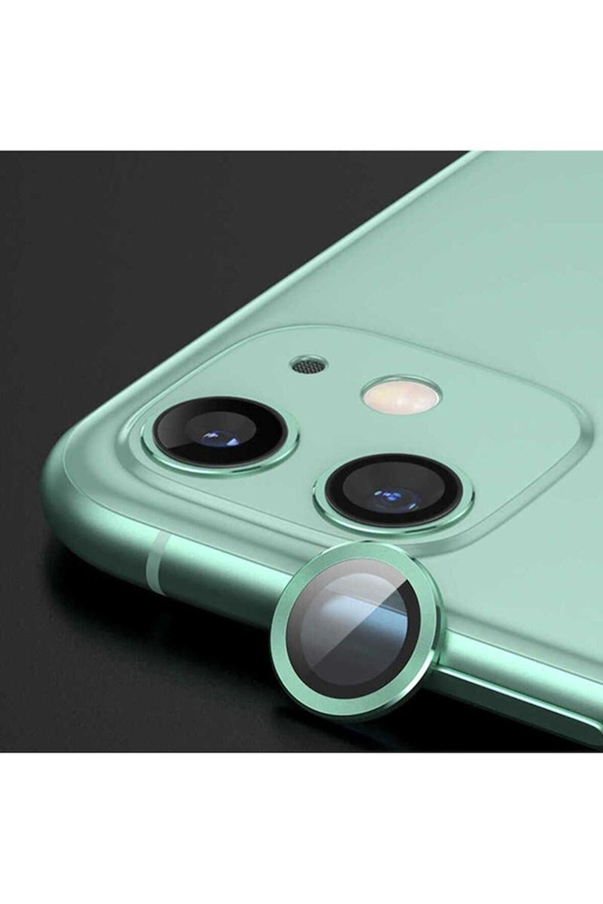 Apple iPhone 12 Mini Uyumlu CL-07 Kamera Lens Koruyucu Açık Yeşil