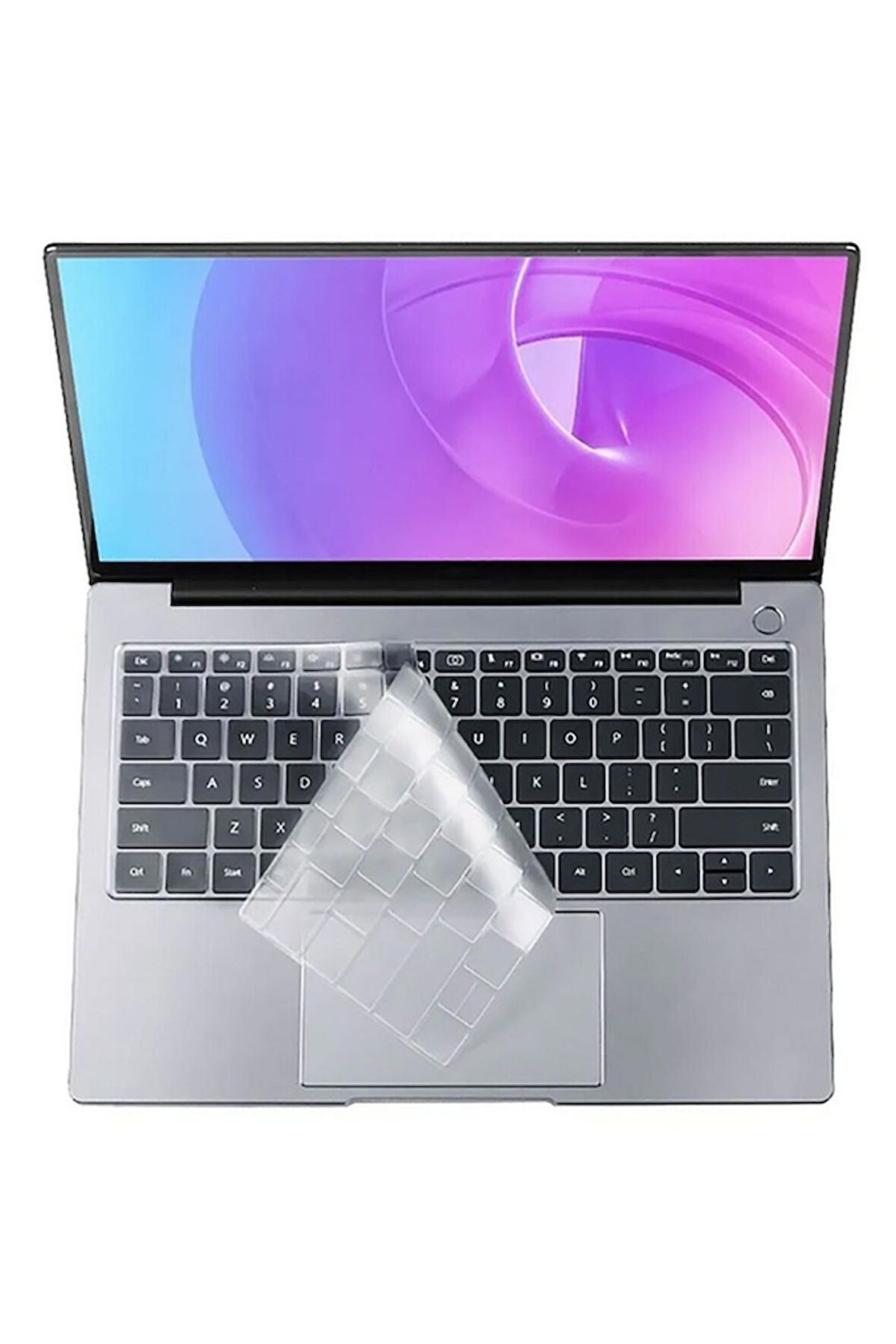 Apple Macbook 16' Touch Bar Uyumlu A2141 Klavye Koruyucu Transparan Buzlu Silikon Ped