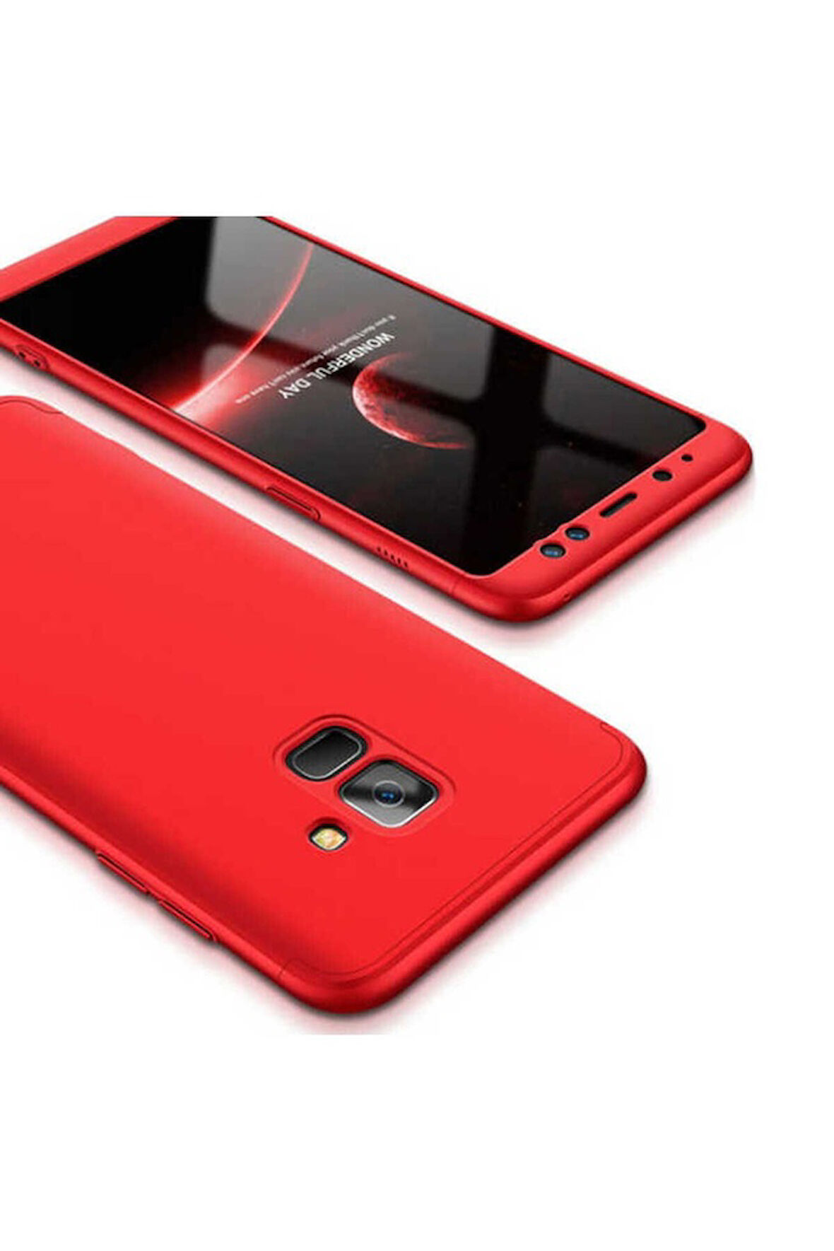 Samsung Galaxy A8 2018 Uyumlu Kılıf Zore Ays Kapak Kırmızı