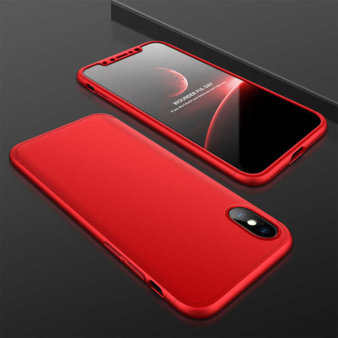 Apple iPhone X Uyumlu Kılıf Zore Ays Kapak Siyah-Mavi