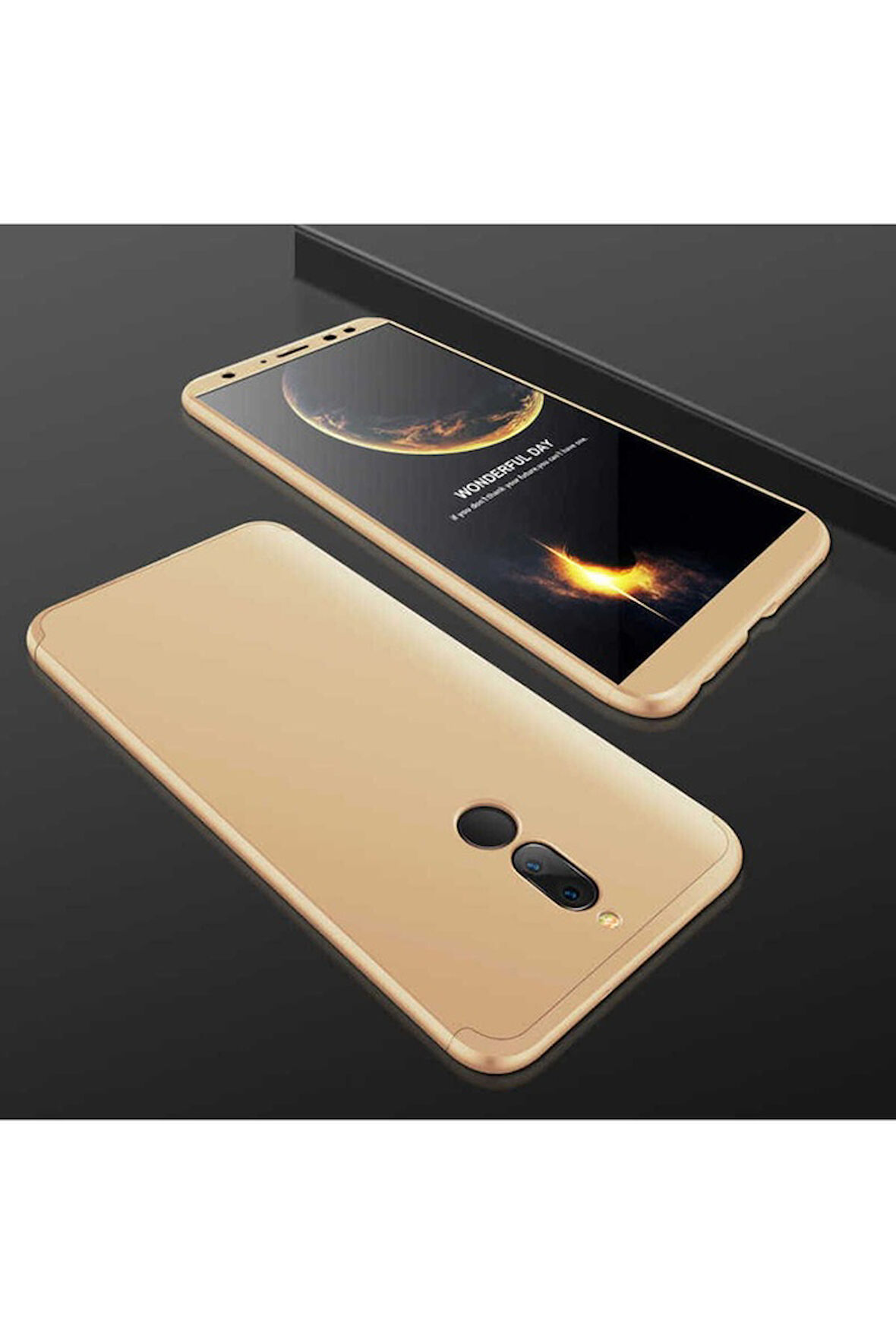 Huawei Mate 10 Lite Uyumlu Kılıf Zore Ays Kapak Gold