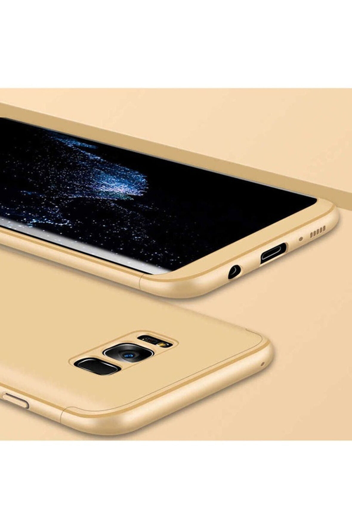Samsung Galaxy S8 Uyumlu Kılıf Zore Ays Kapak Gold