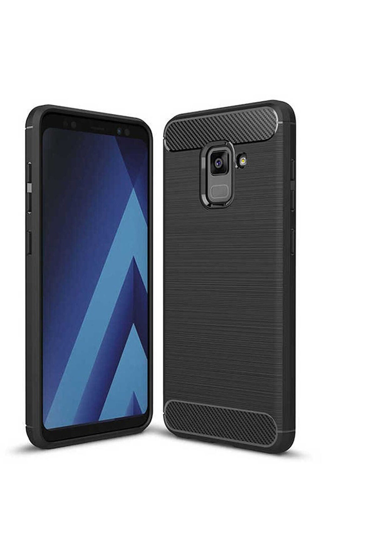 Samsung Galaxy A8 Plus 2018 Uyumlu Kılıf Zore Room Silikon Kapak Siyah