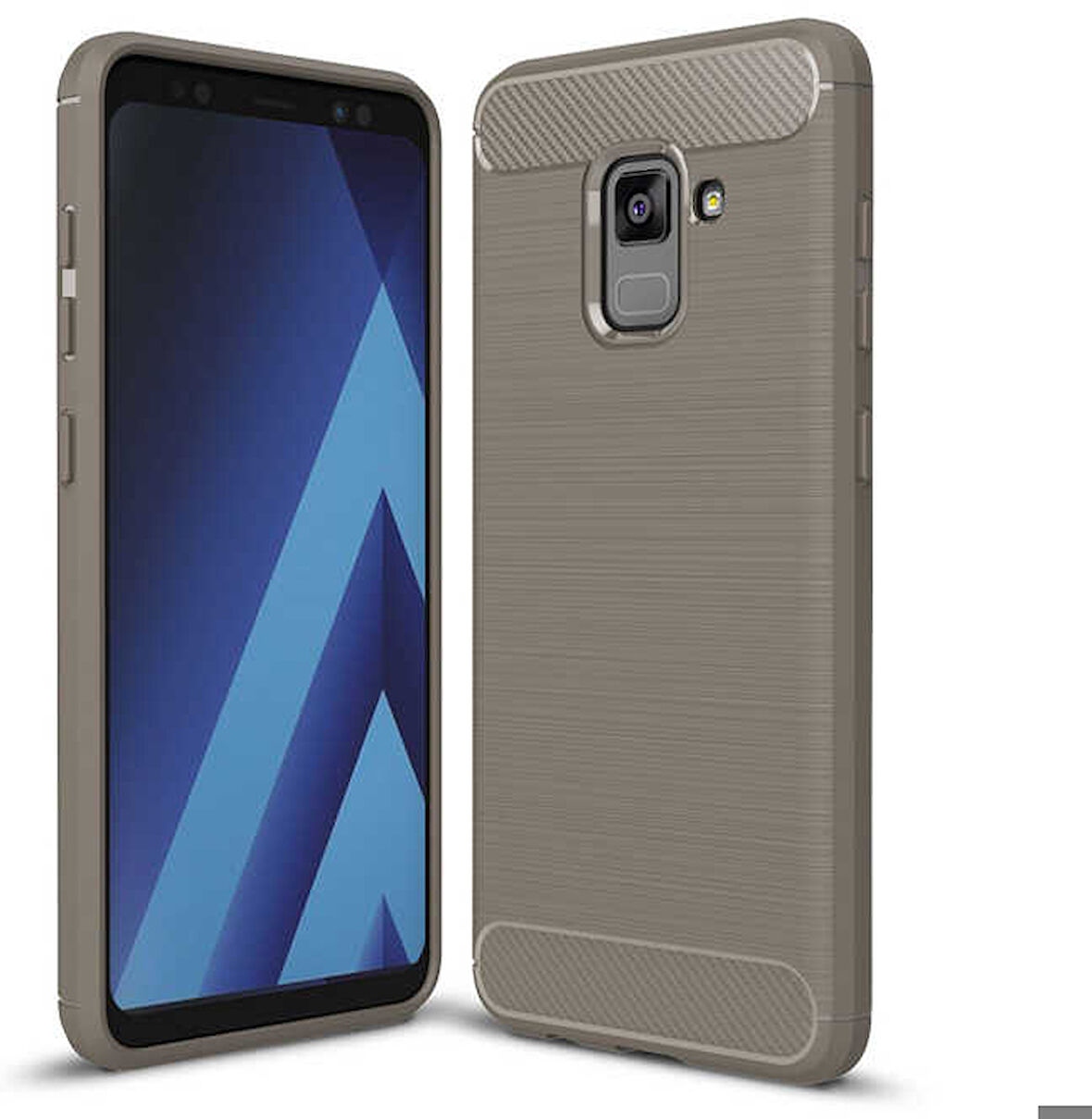 Samsung Galaxy A8 Plus 2018 Uyumlu Kılıf Zore Room Silikon Kapak Gri