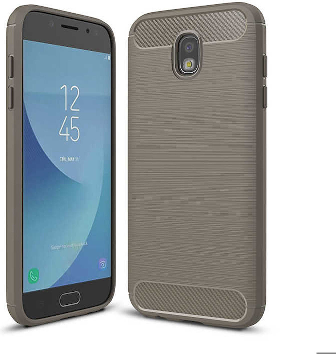 Samsung Galaxy J7 Pro Uyumlu Kılıf Zore Room Silikon Kapak Gri