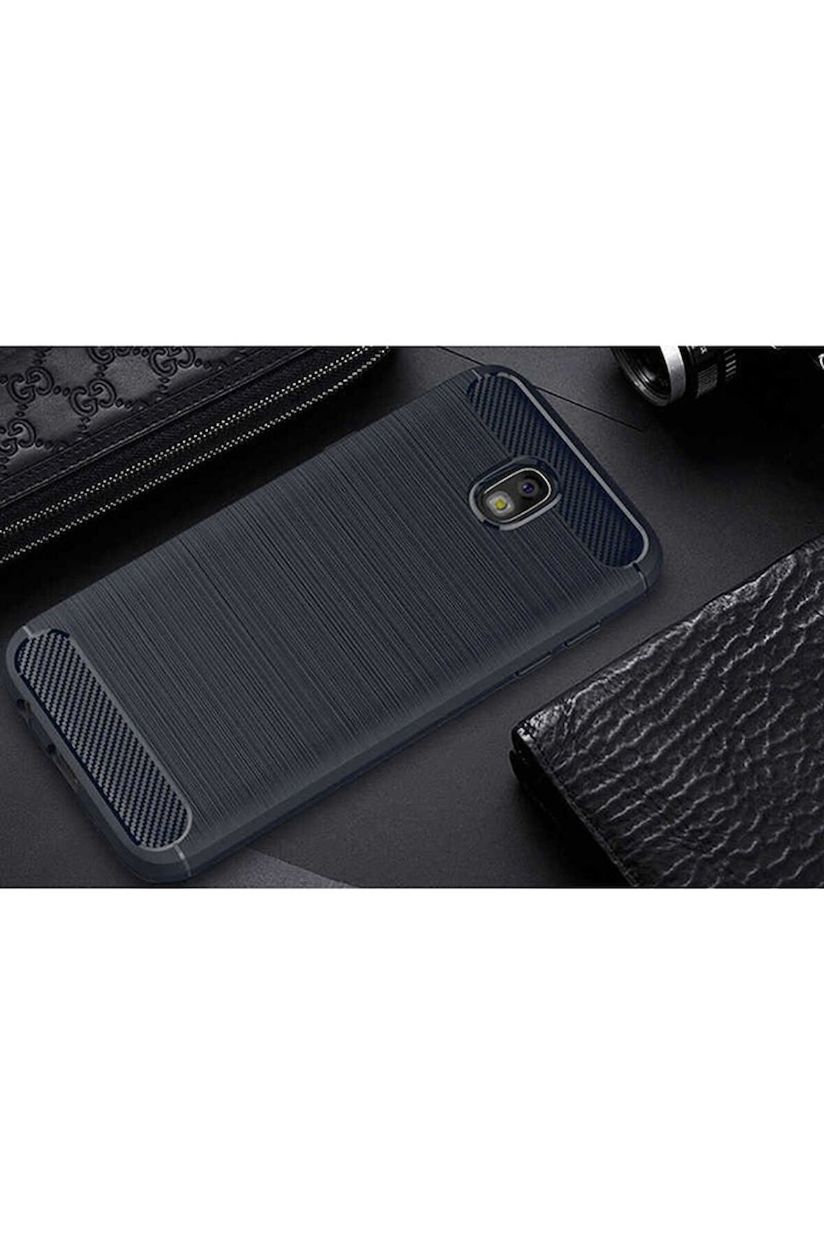 Samsung Galaxy J7 Pro Uyumlu Kılıf Zore Room Silikon Kapak Lacivert