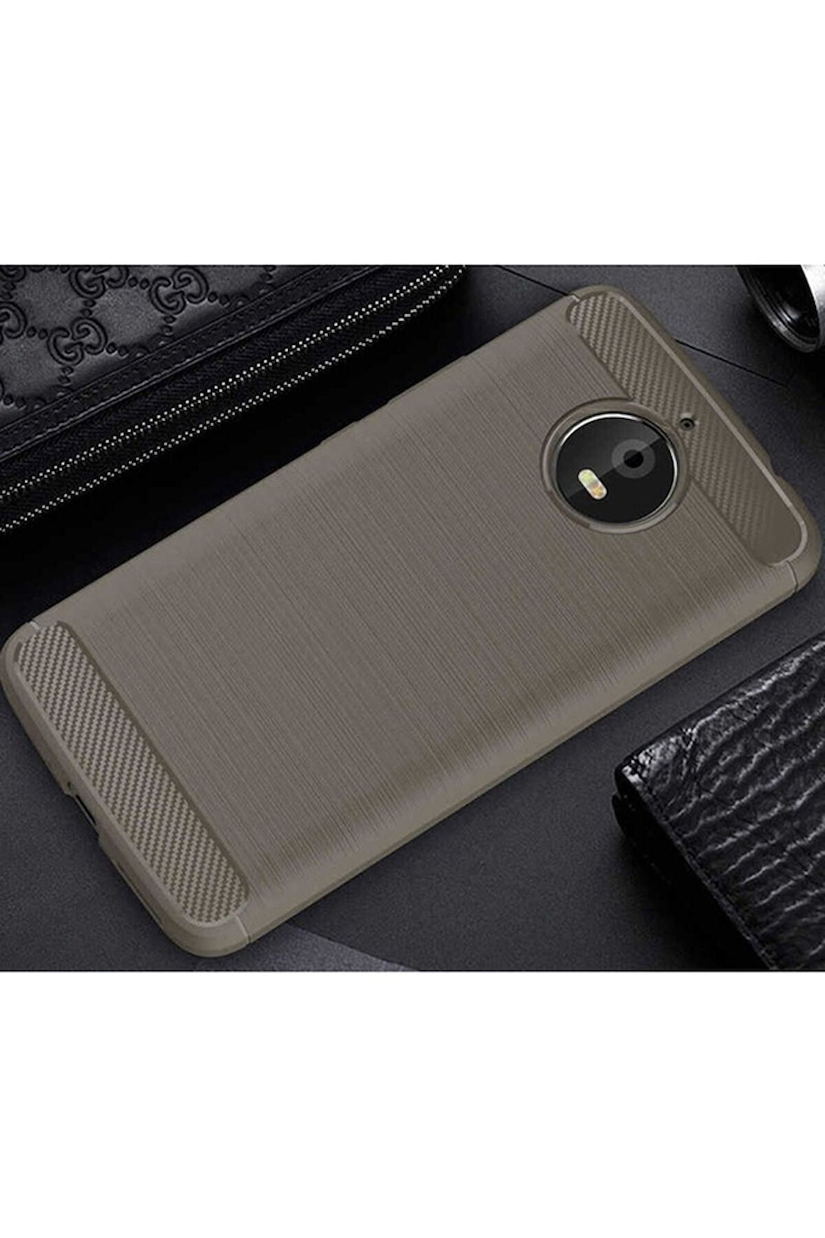 Lenovo Moto E4 Plus Uyumlu Kılıf Zore Room Silikon Kapak Gri
