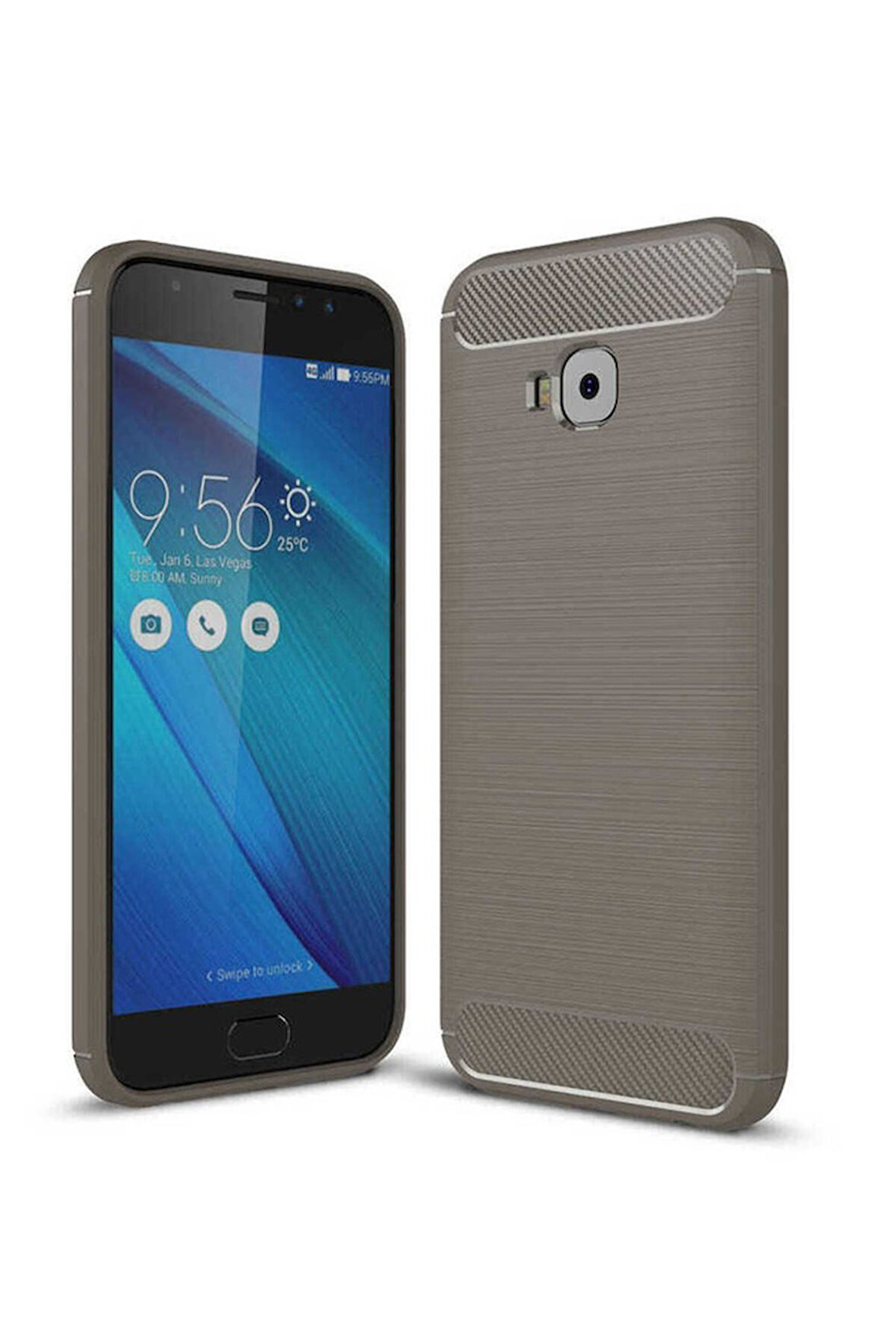Asus Zenfone 4 Selfie ZD553KL Uyumlu Kılıf Zore Room Silikon Kapak Gri