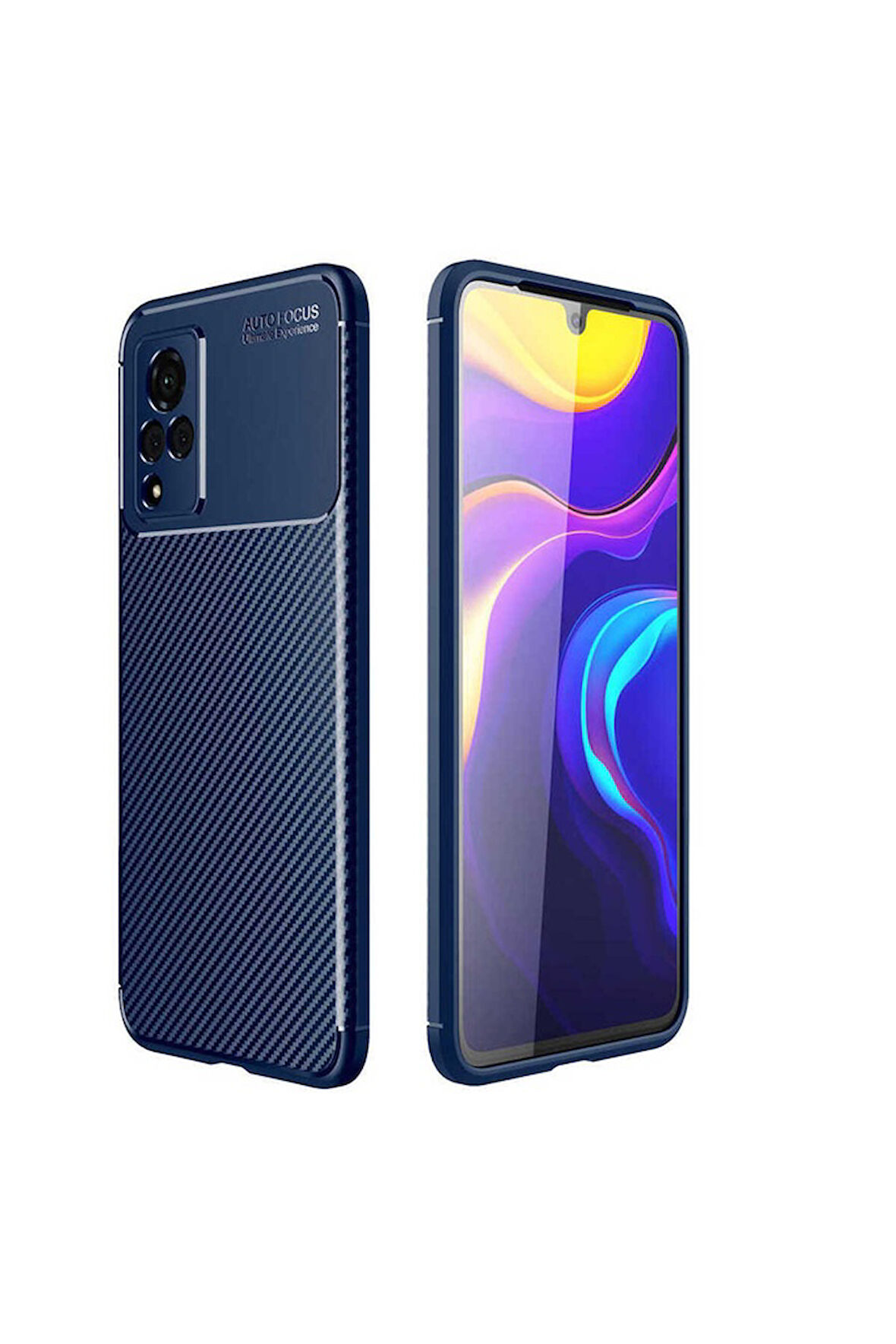 Vivo V21 Uyumlu Kılıf Zore Negro Silikon Kapak Lacivert