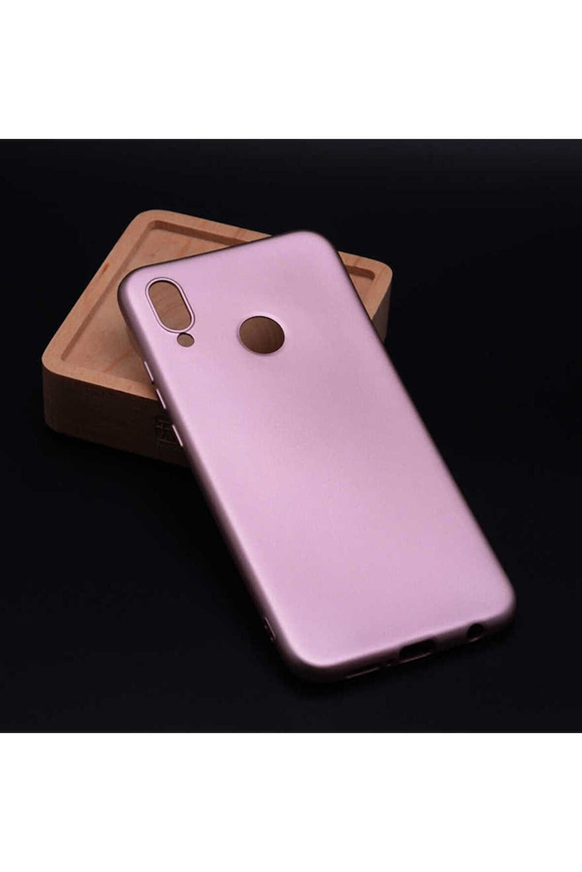 Huawei P20 Lite Uyumlu Kılıf Zore Premier Silikon Kapak Rose Gold