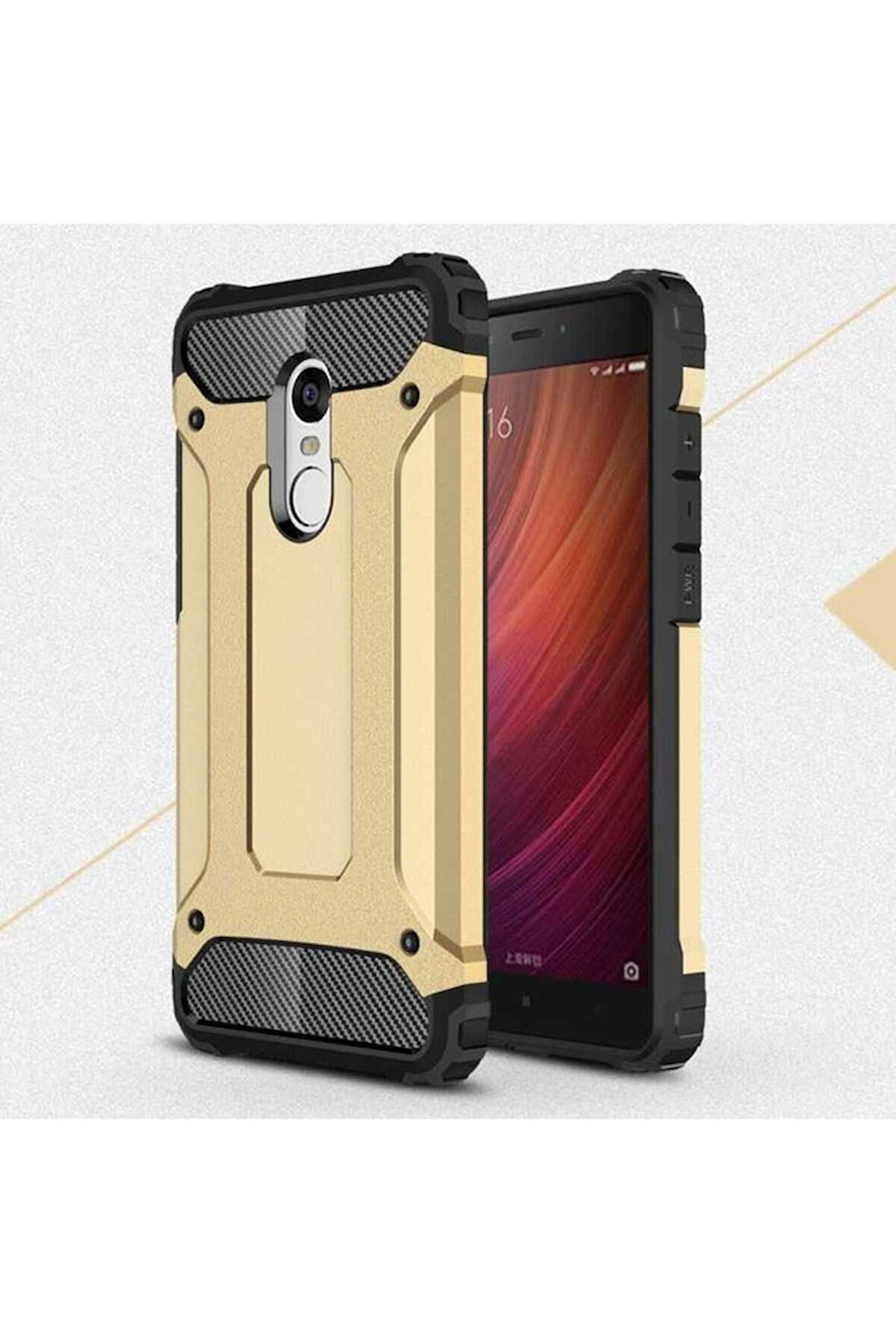 Xiaomi Redmi Note 4x Uyumlu Kılıf Zore Crash Silikon Kapak Gold