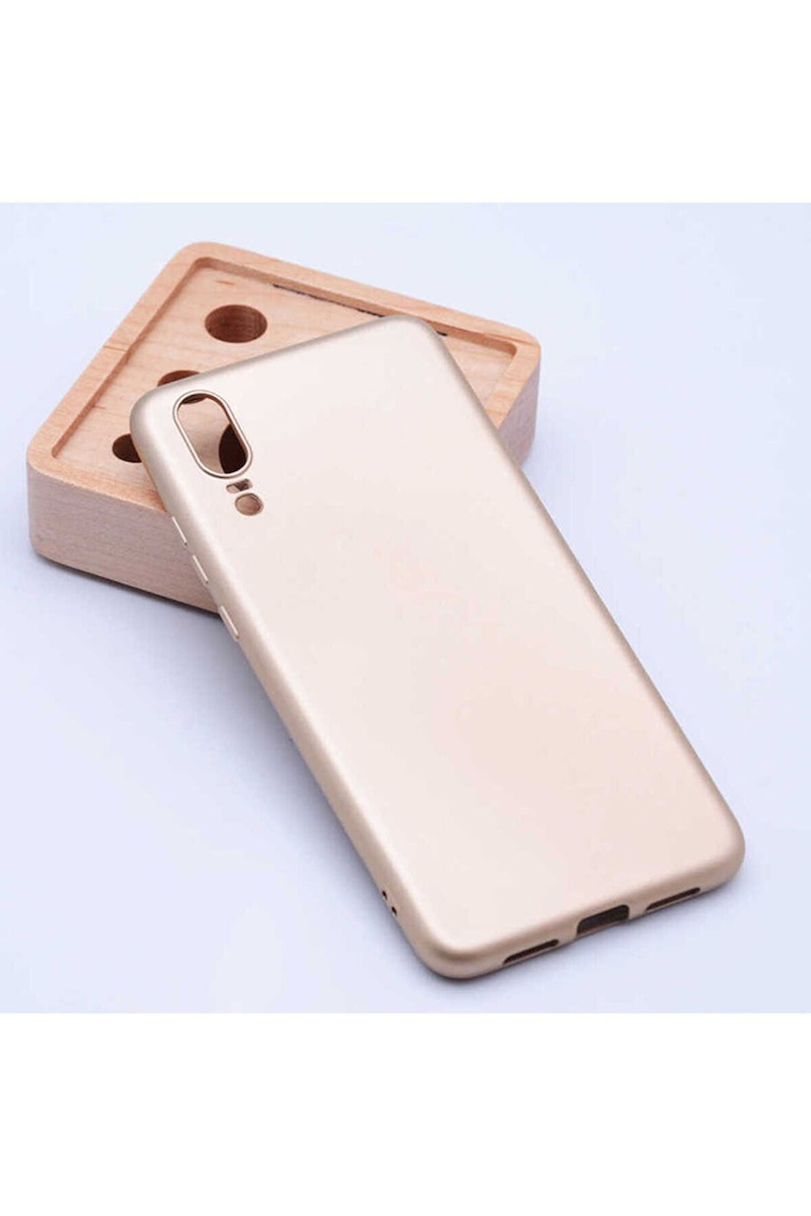 Huawei P20 Uyumlu Kılıf Zore Premier Silikon Kapak Gold