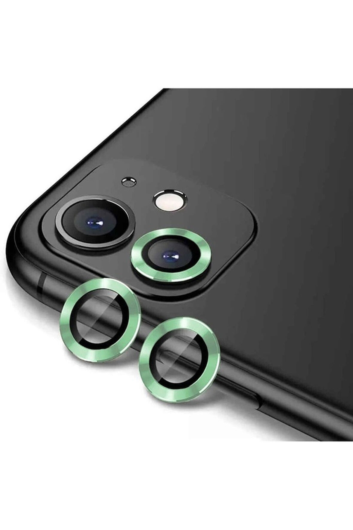 Apple iPhone 11 Uyumlu Zore CL-12 Premium Safir Parmak İzi Bırakmayan Anti-Reflective Kamera Lens Koruyucu Açık Yeşil