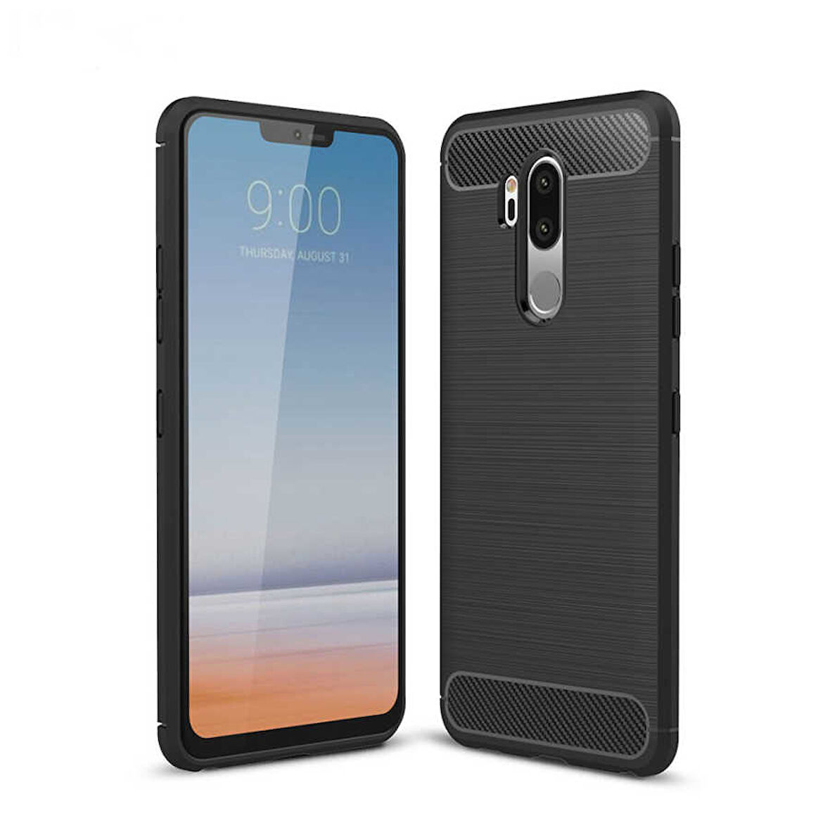 LG G7 Uyumlu Kılıf Zore Room Silikon Kapak Gri