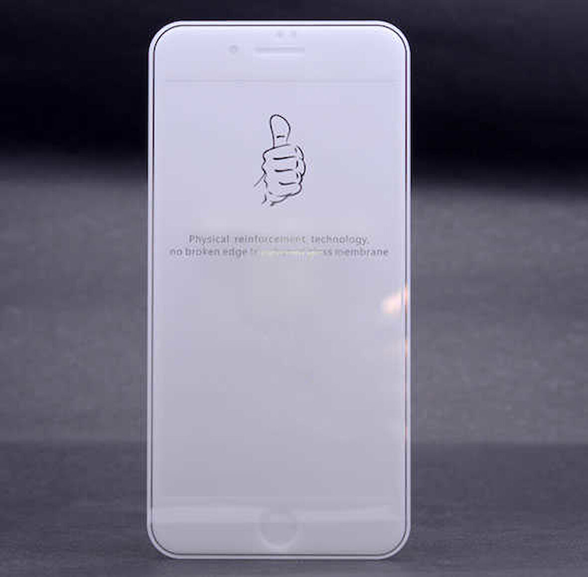 Apple iPhone 6 Plus Uyumlu Zore Kenarları Kırılmaya Dayanıklı Cam Ekran Koruyucu Beyaz