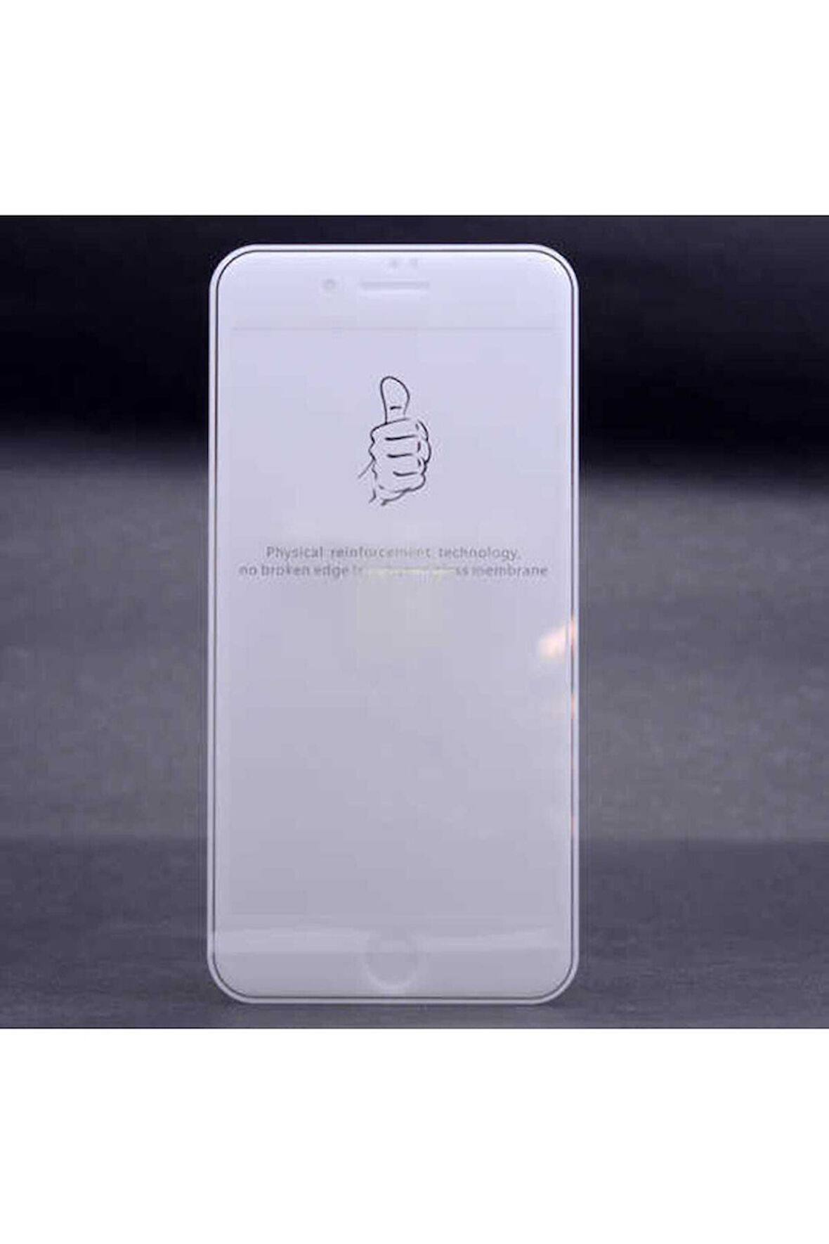 Apple iPhone 7 Plus Uyumlu Zore Kenarları Kırılmaya Dayanıklı Cam Ekran Koruyucu Beyaz