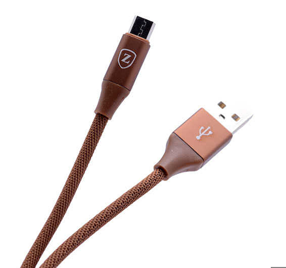 Zore Metal Uçlu 8600 Micro Usb Kablo Kahverengi