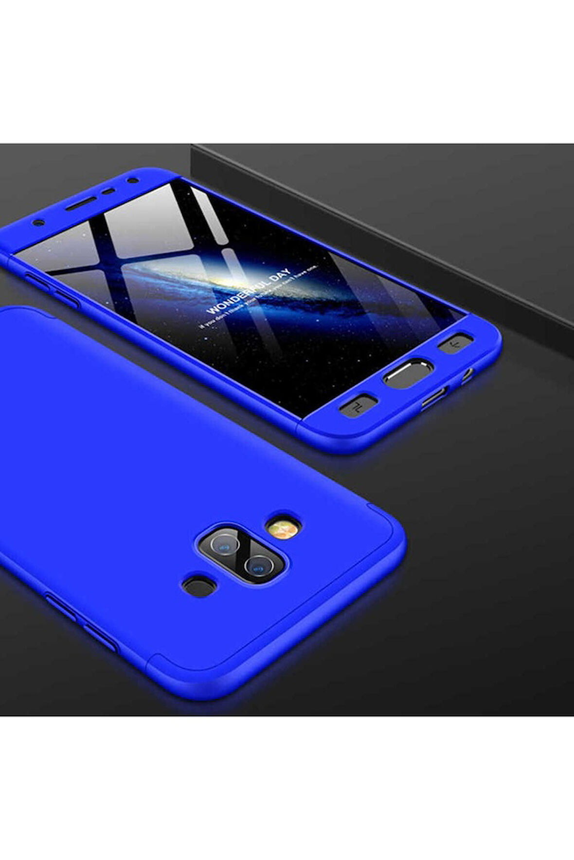 Samsung Galaxy J7 Duo Uyumlu Kılıf Zore Ays Kapak Mavi