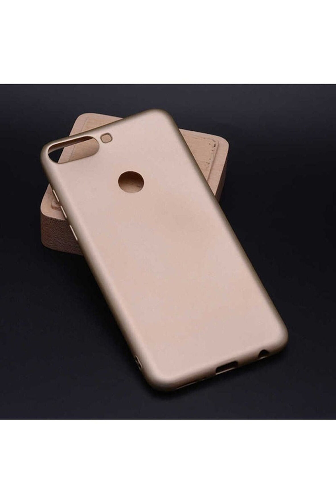 Huawei Y7 2018 Uyumlu Kılıf Zore Premier Silikon Kapak Gold